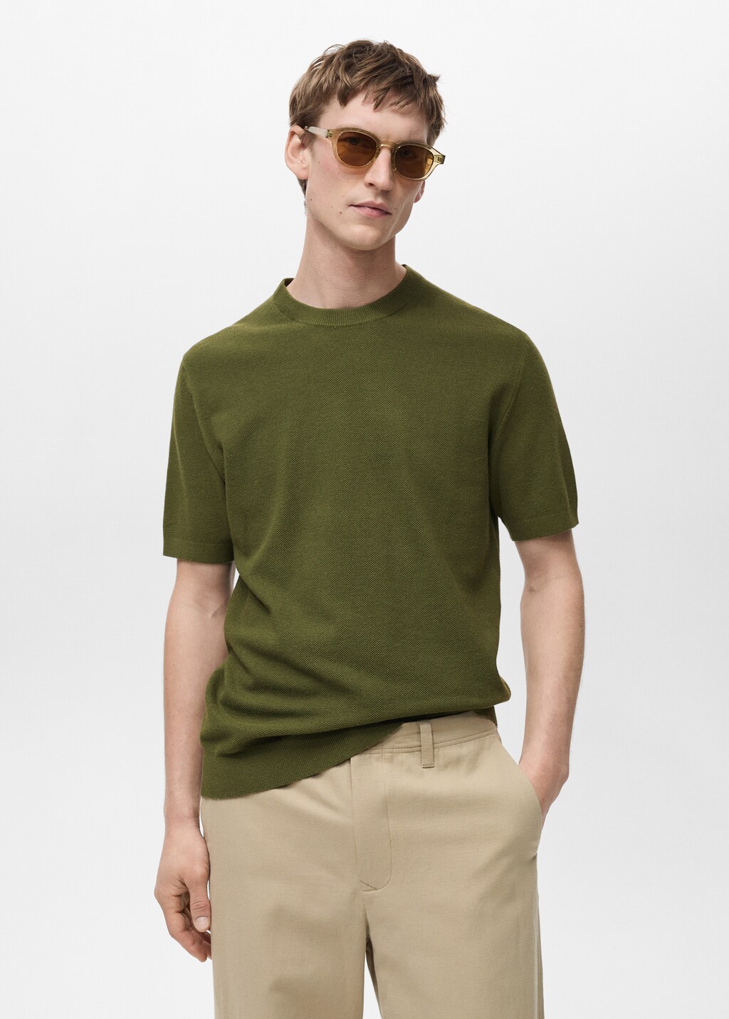 Cotton fine-knit t-shirt - Black