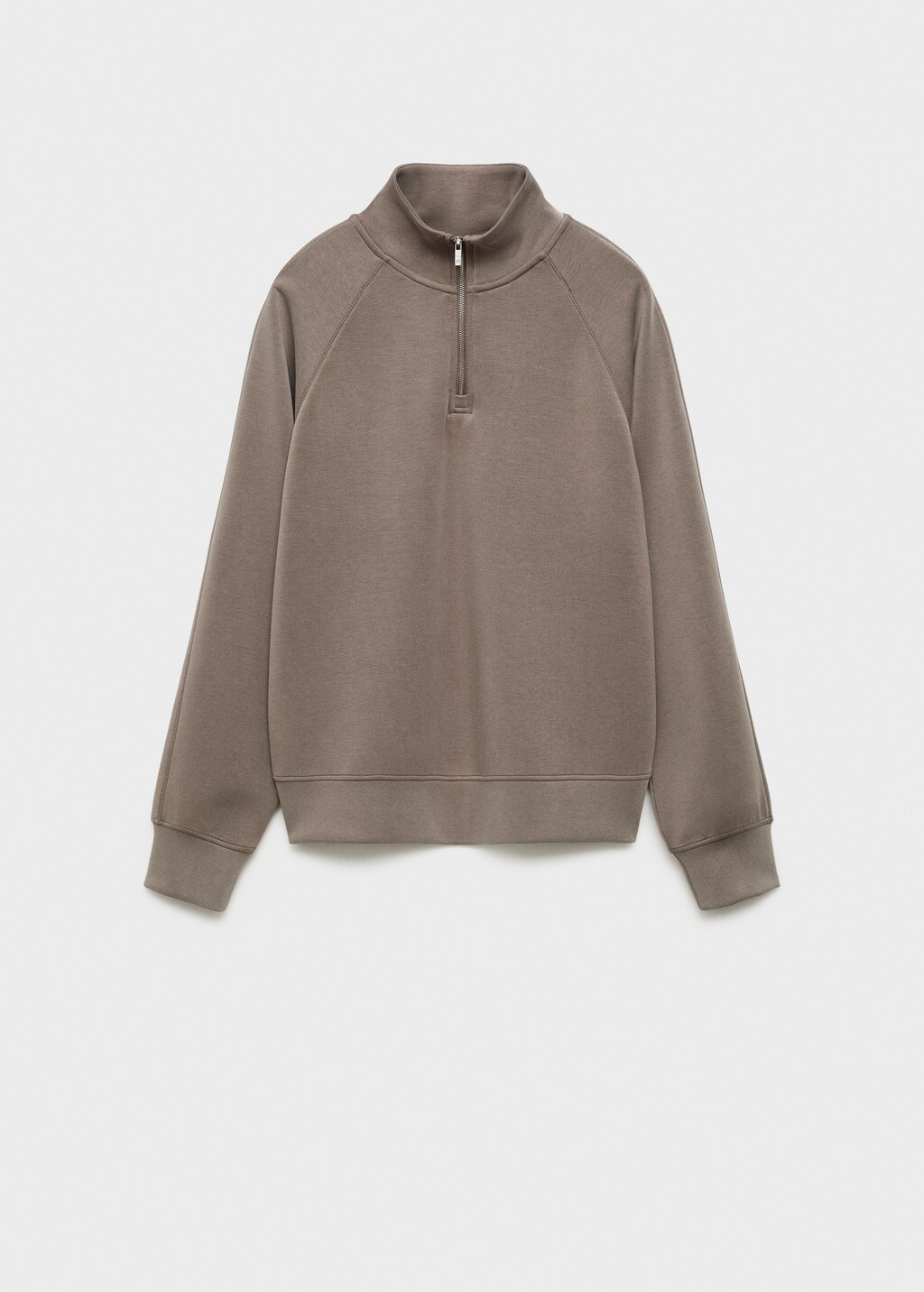 Turtleneck sweatshirt with zip - Medium Brown