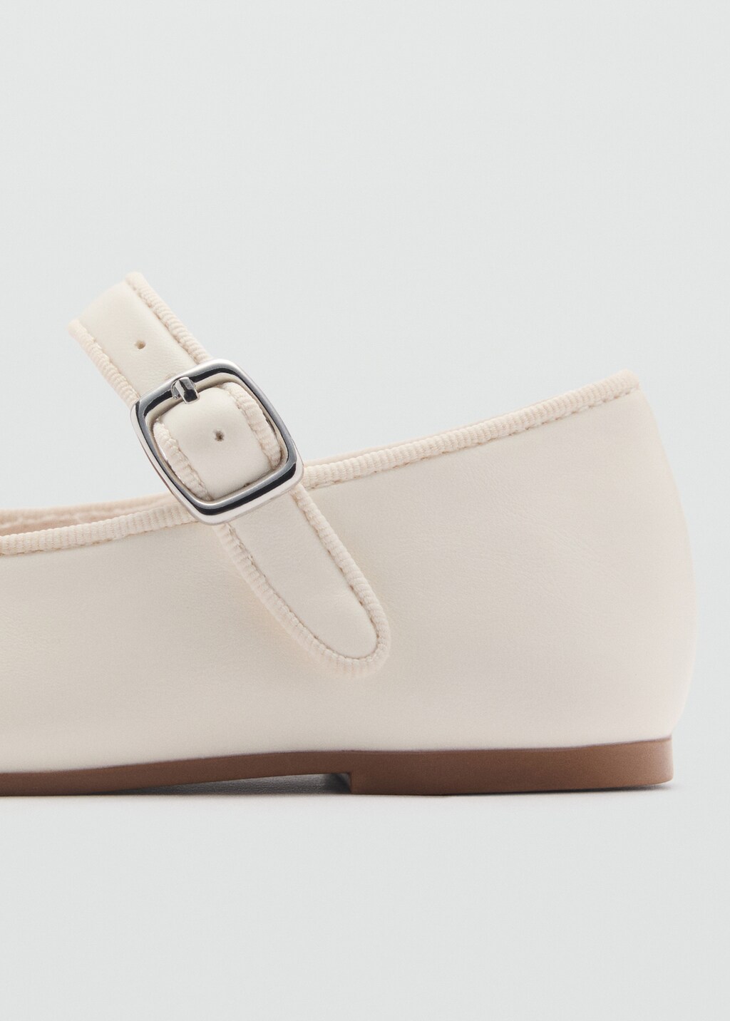 Round-toe ballet flats with buckle - Off White