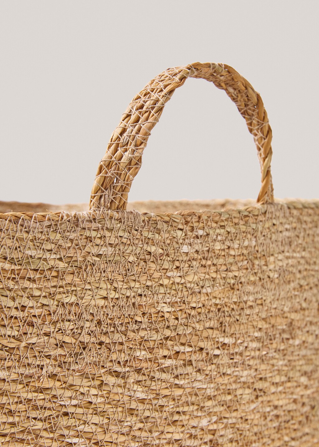Small seagrass basket with handles - Brown