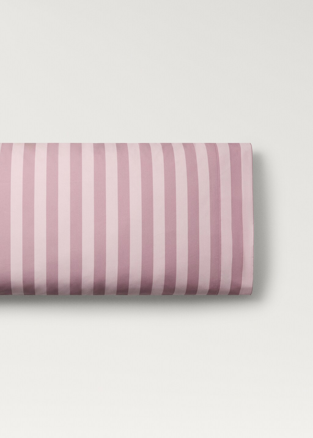 Cotton percale thick-striped children's pillowcase, 45x110 cm - Pink