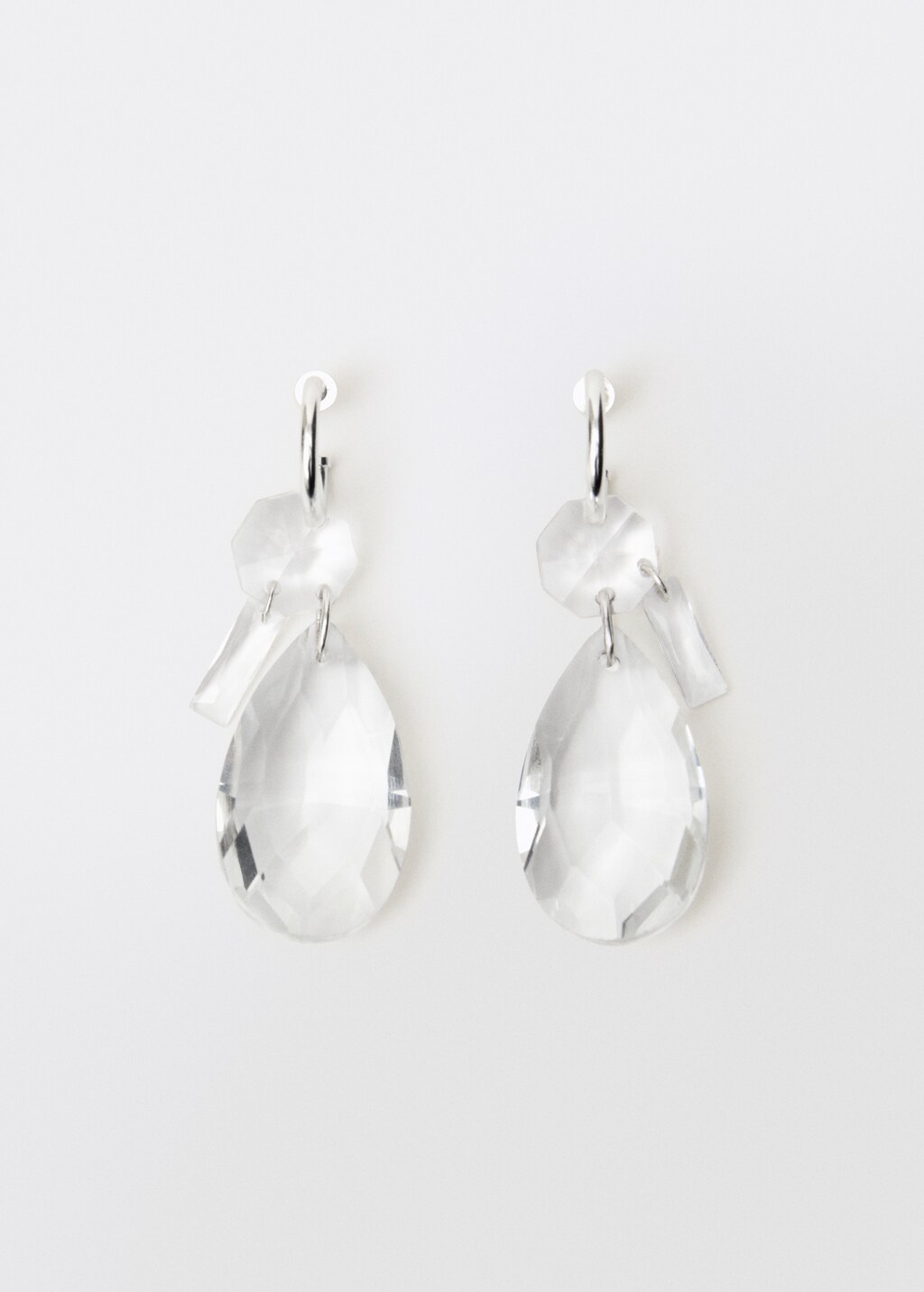 Pendant crystals earrings - Silver
