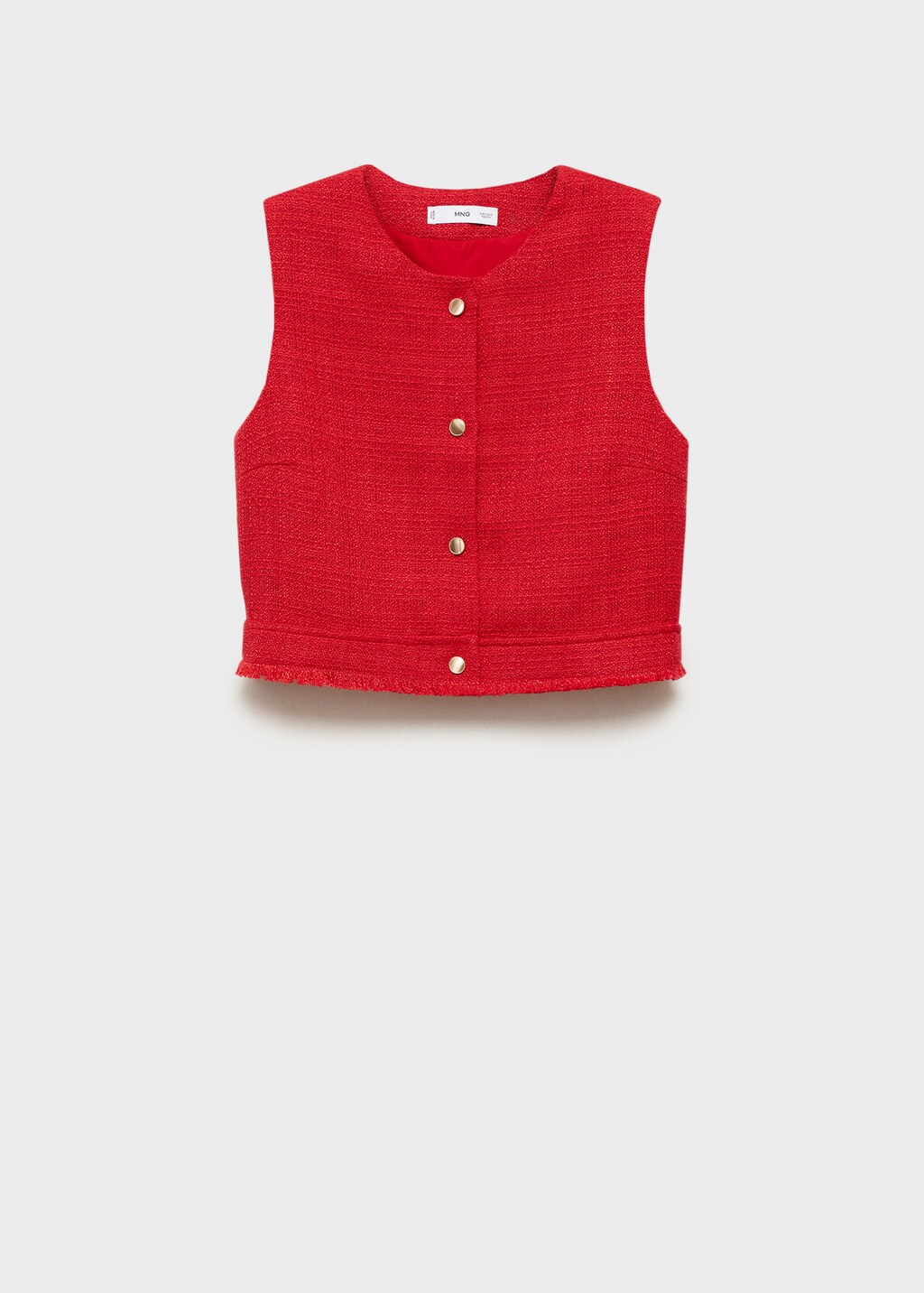 Tweed waistcoat with buttons - Red