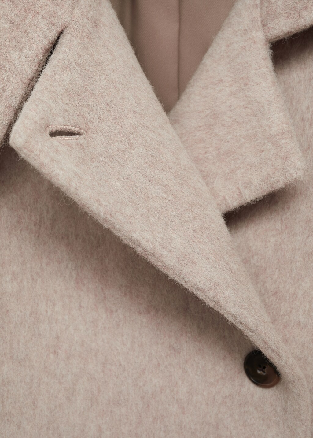 Turtleneck wool coat - Beige