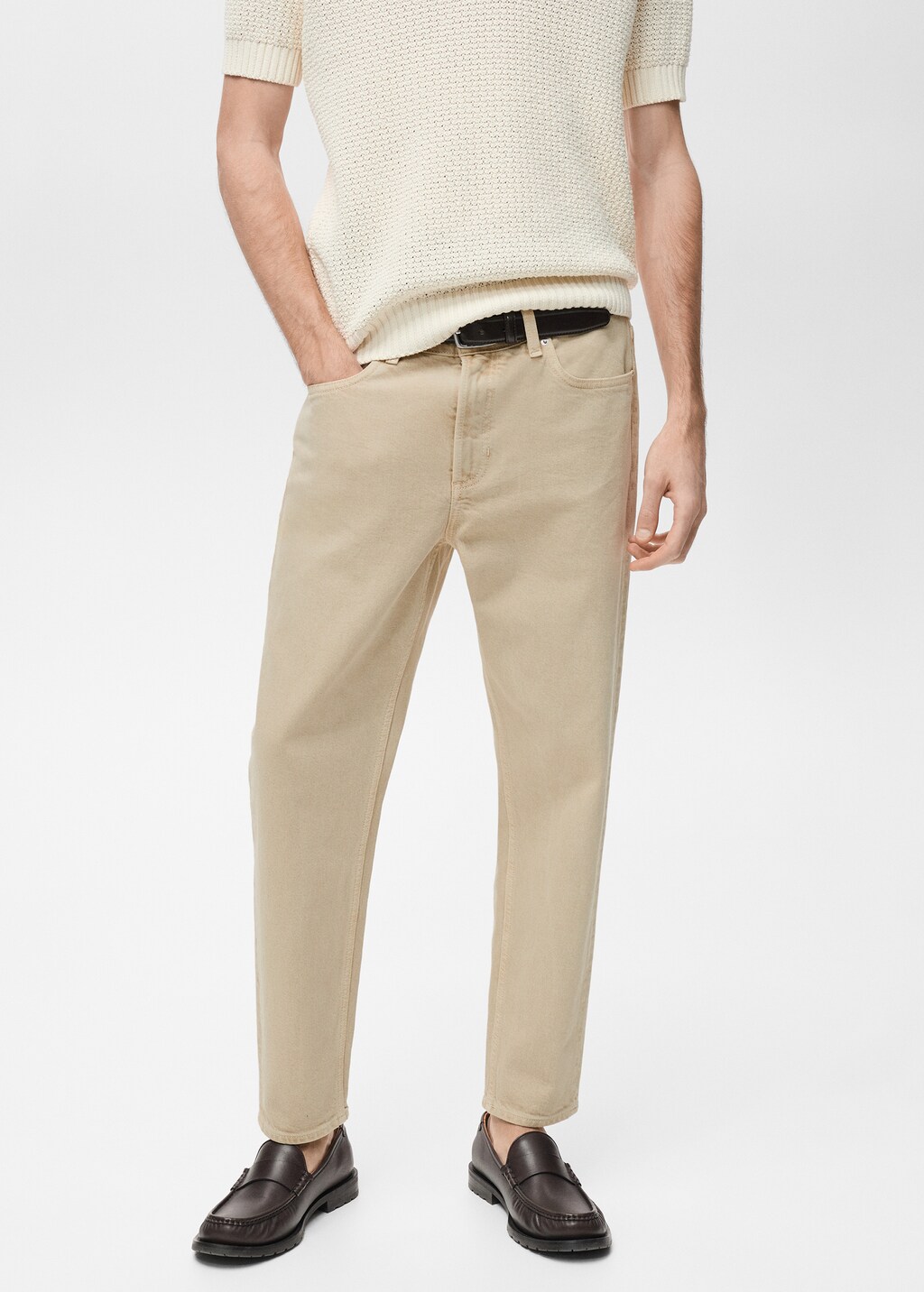 Ben tapered cropped jeans - Medium Brown