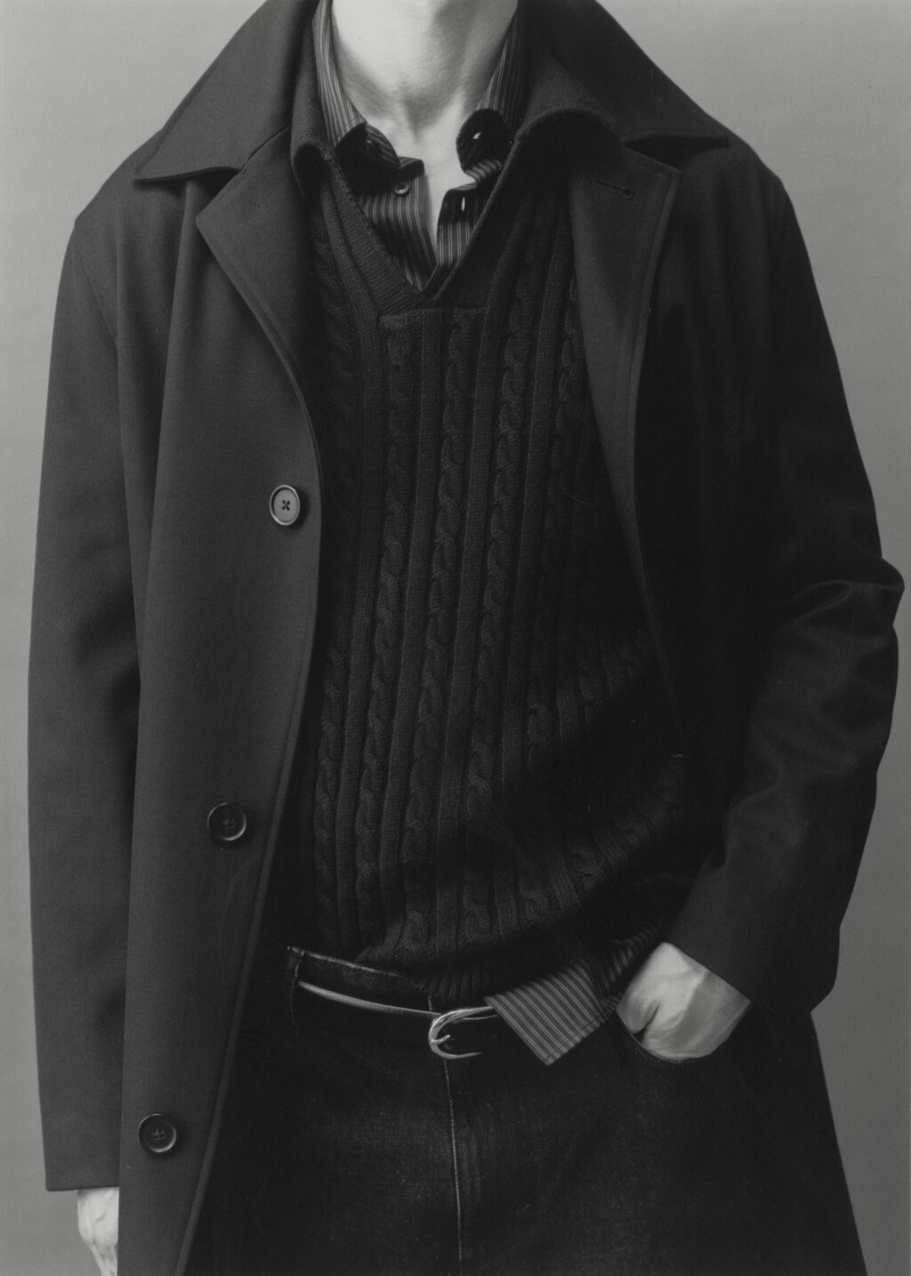 Medium braided-knit polo sweater - Dark Navy