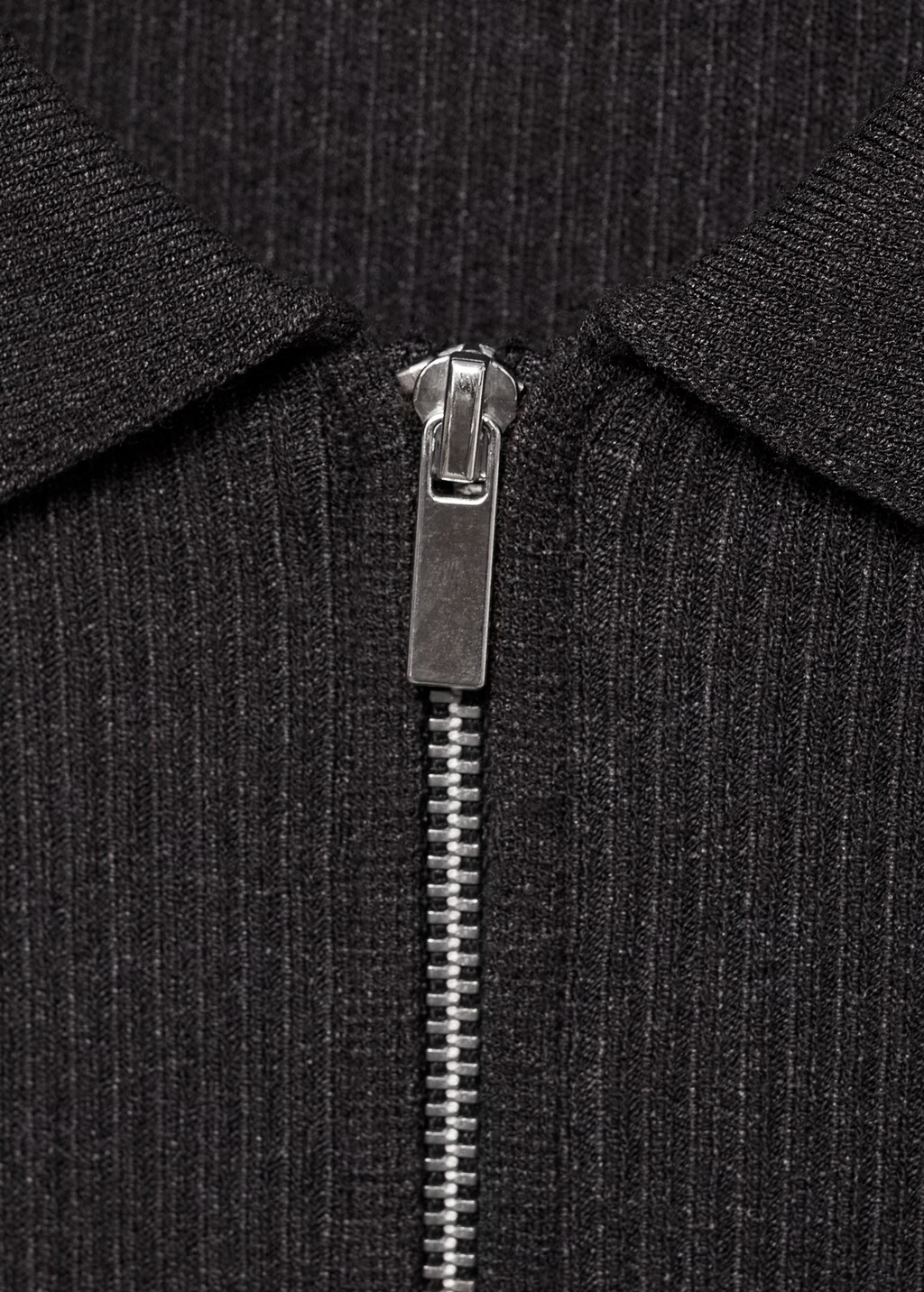 Zipped knit cardigan - Dark Grey