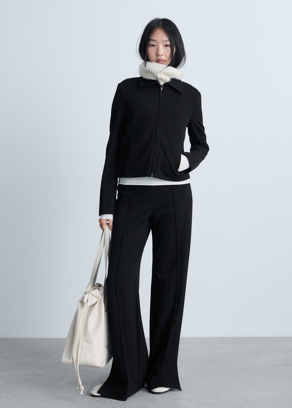 Zipper fitted jacket - Black