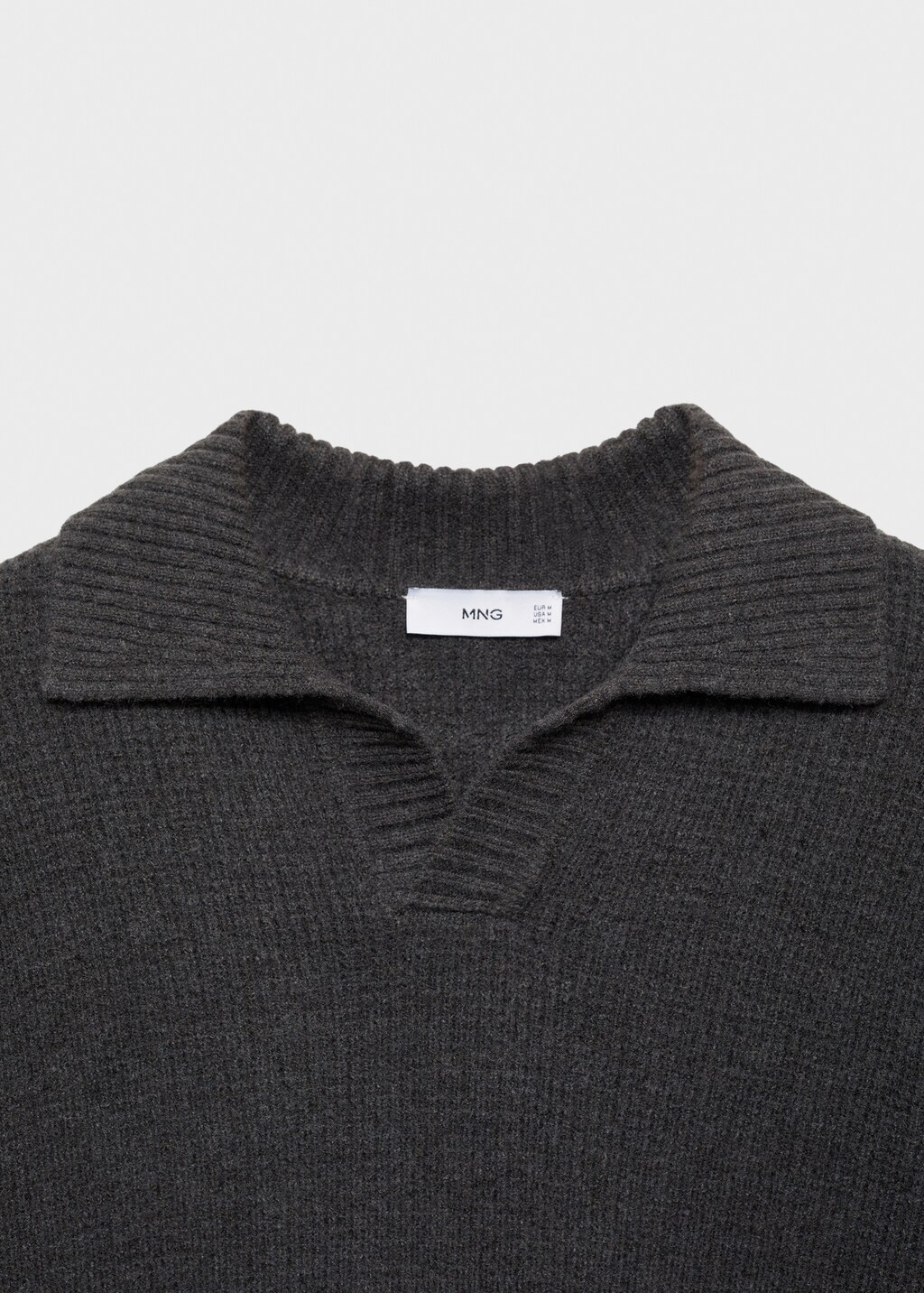 Knitted structured check polo sweater - Off White