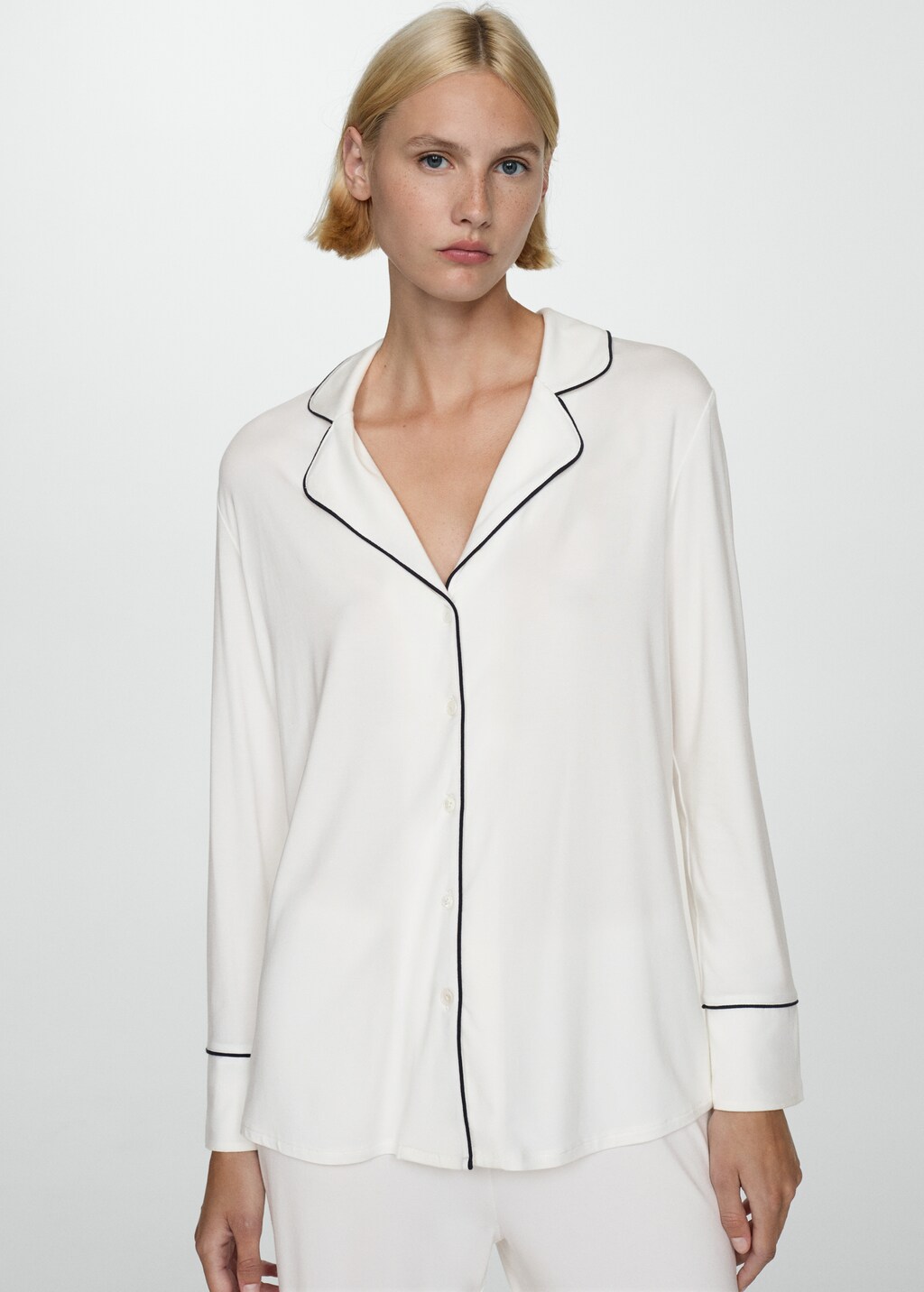 Two-piece pyjamas with piping - Dark Navy