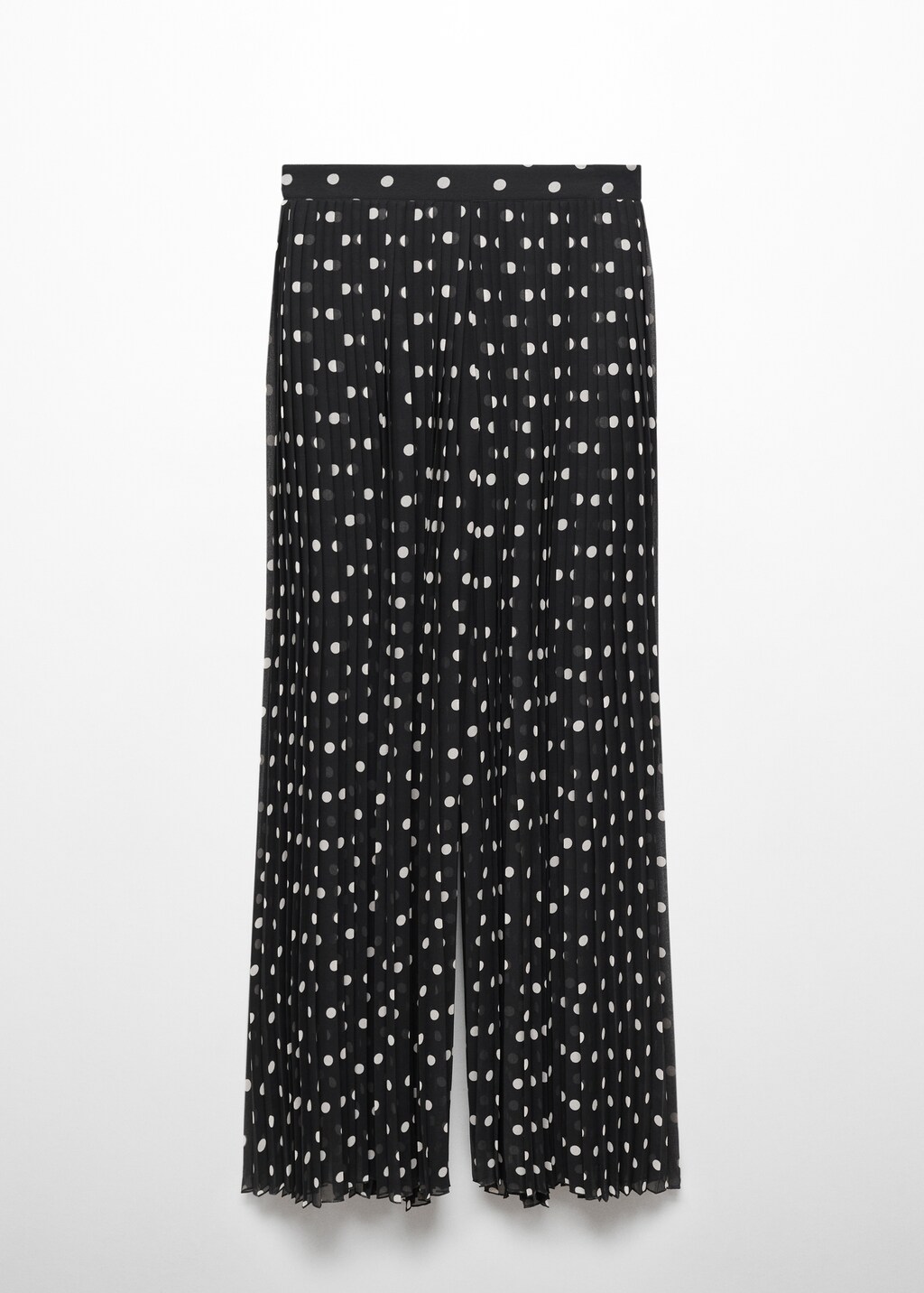Polka-dot pleated trousers - Black