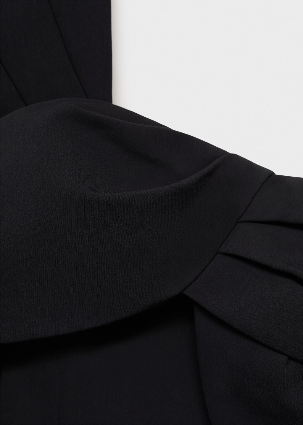 Long jumpsuit with draped neckline - Black