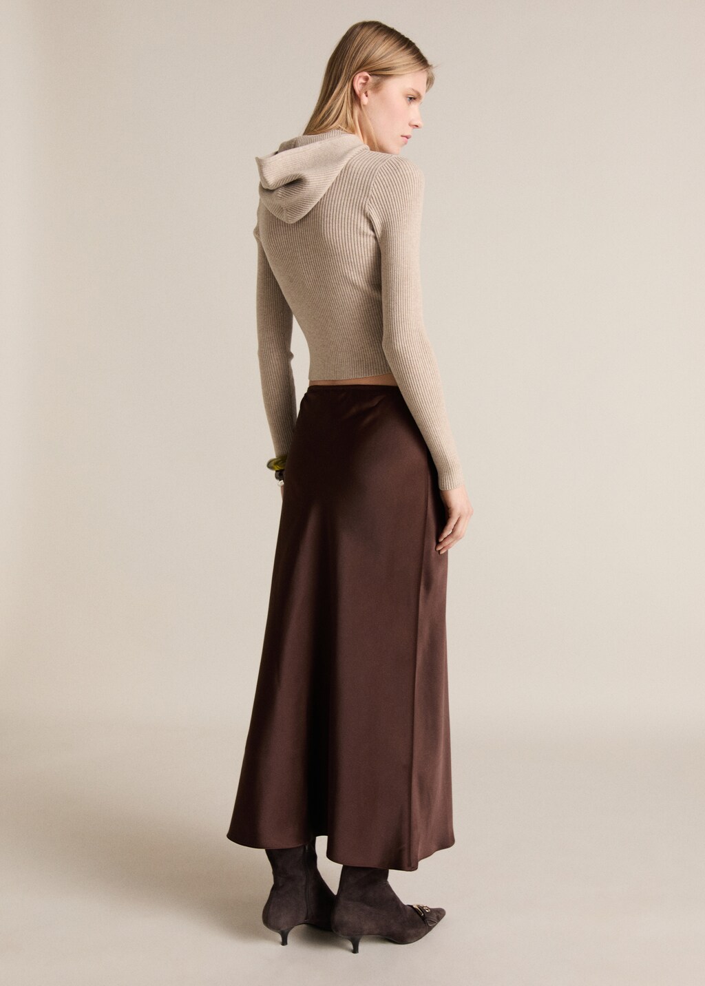 Ribbed hooded sweater - Light/Pastel Grey