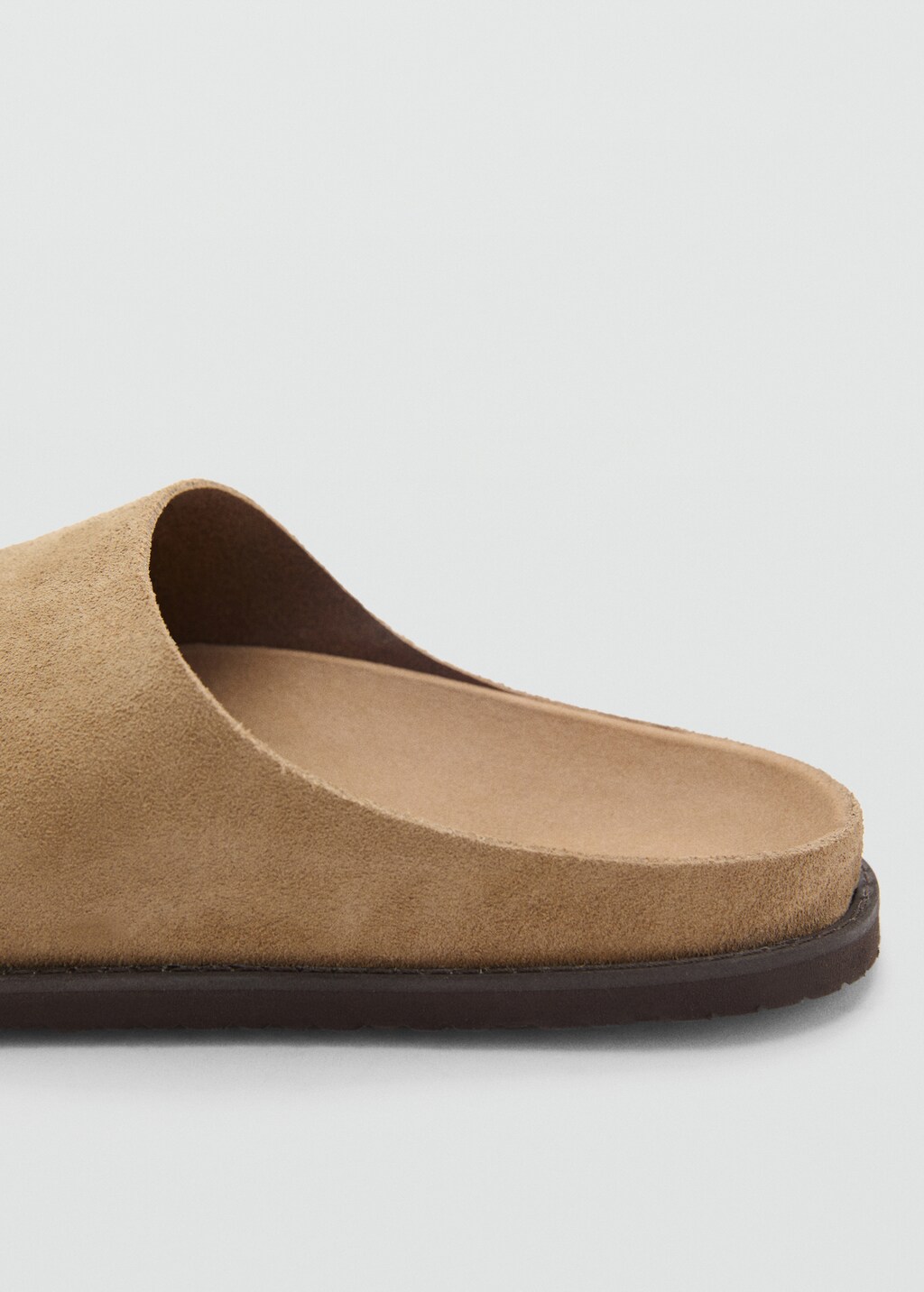 Suede leather clog - Beige