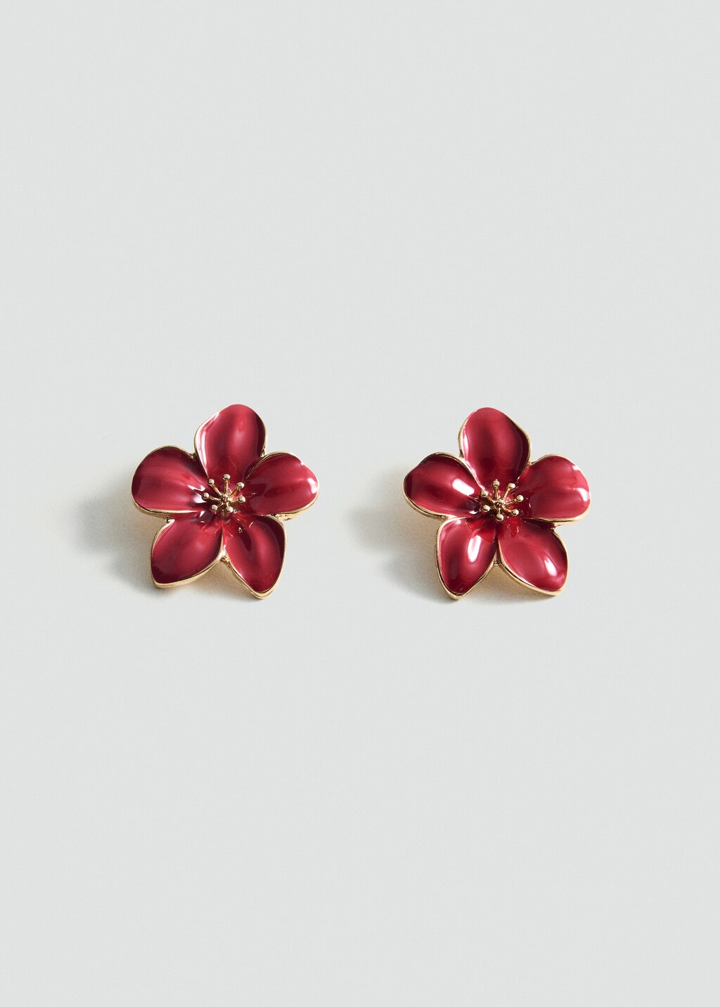 Floral earrings - Red