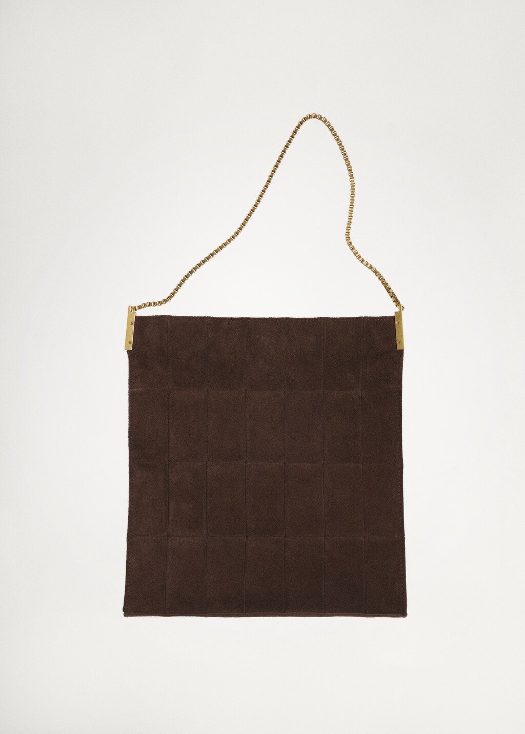 Chain suede bag - Chocolate