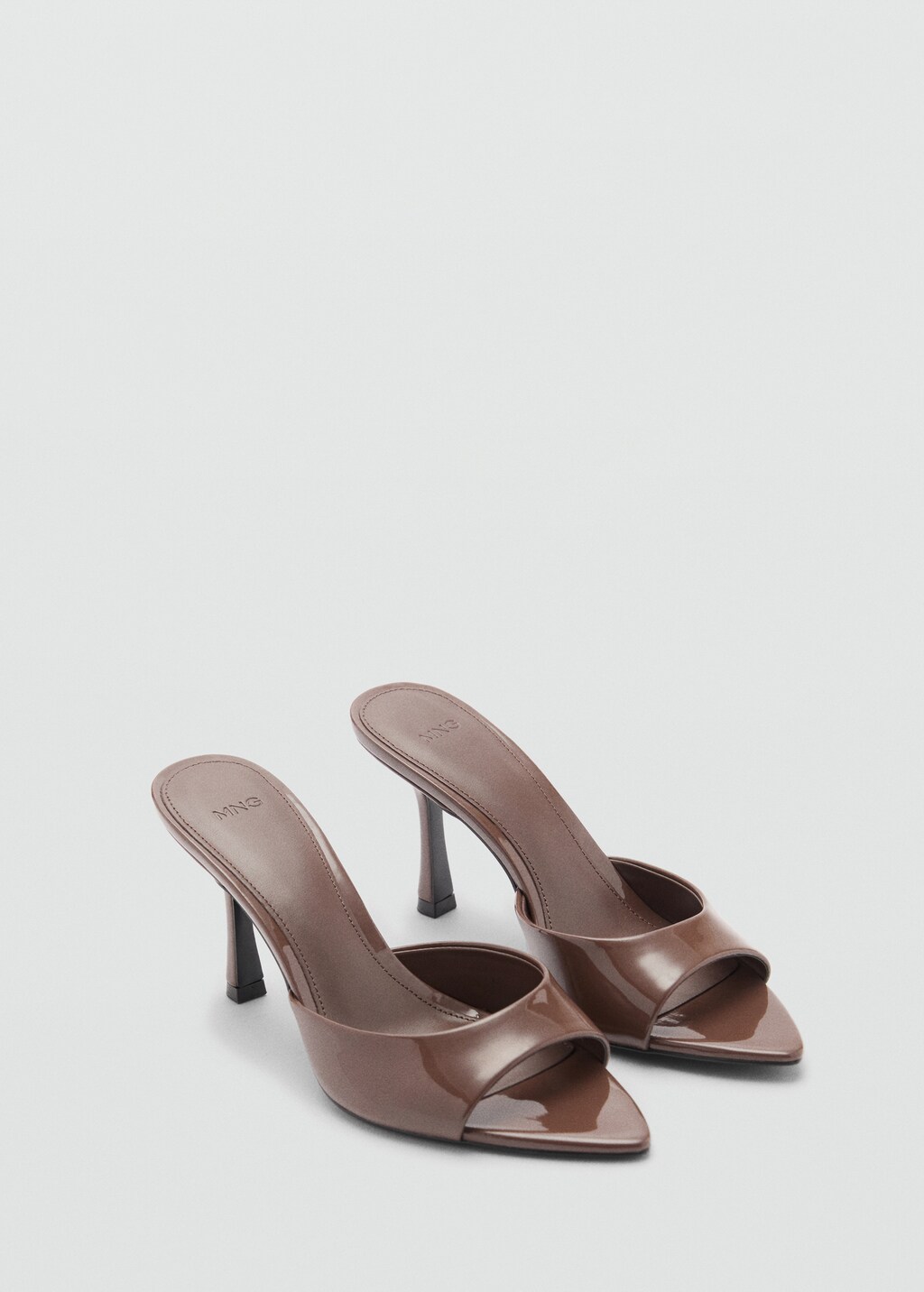 Metallic-effect heeled sandals - Copper