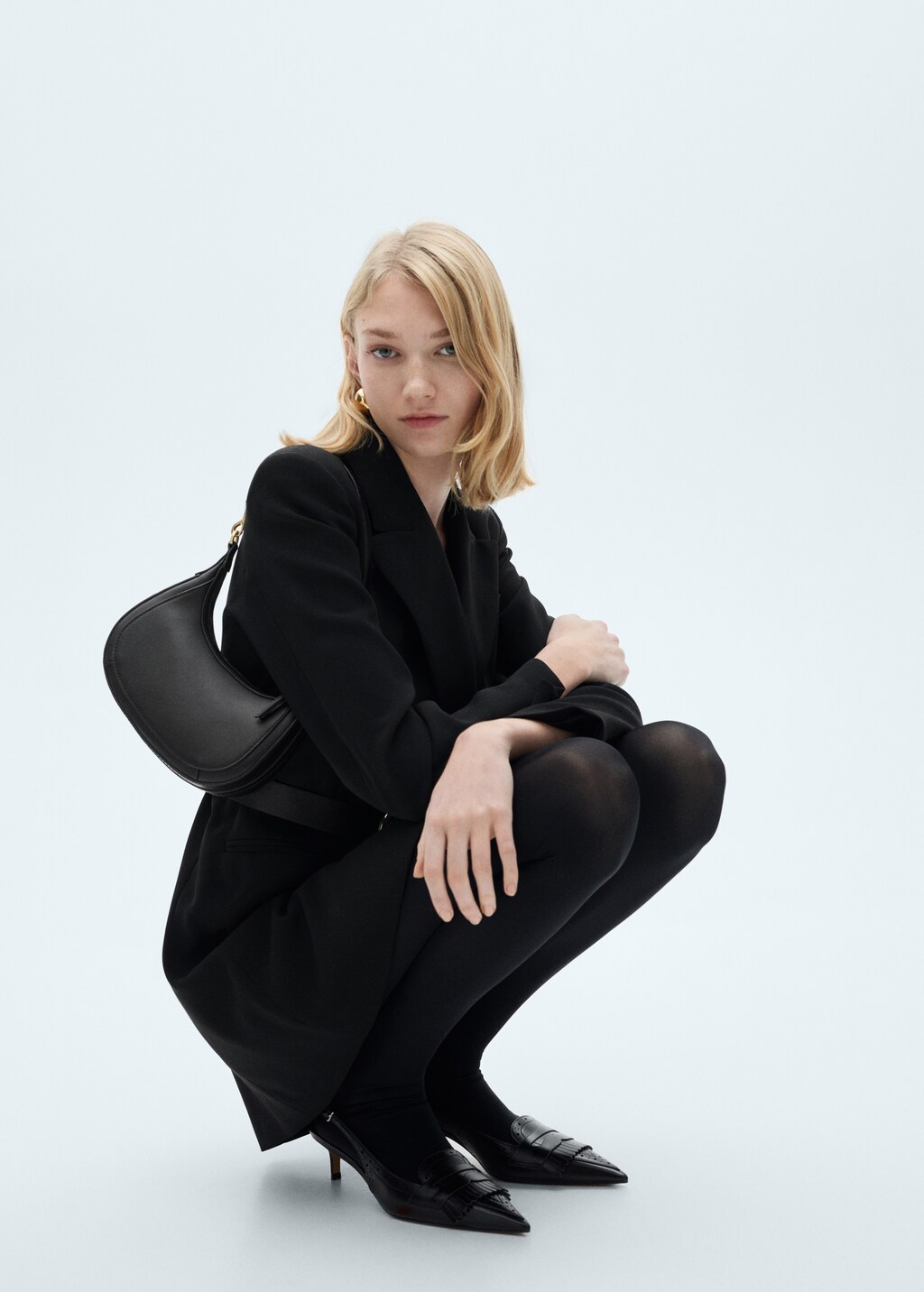 Belted blazer dress - Black