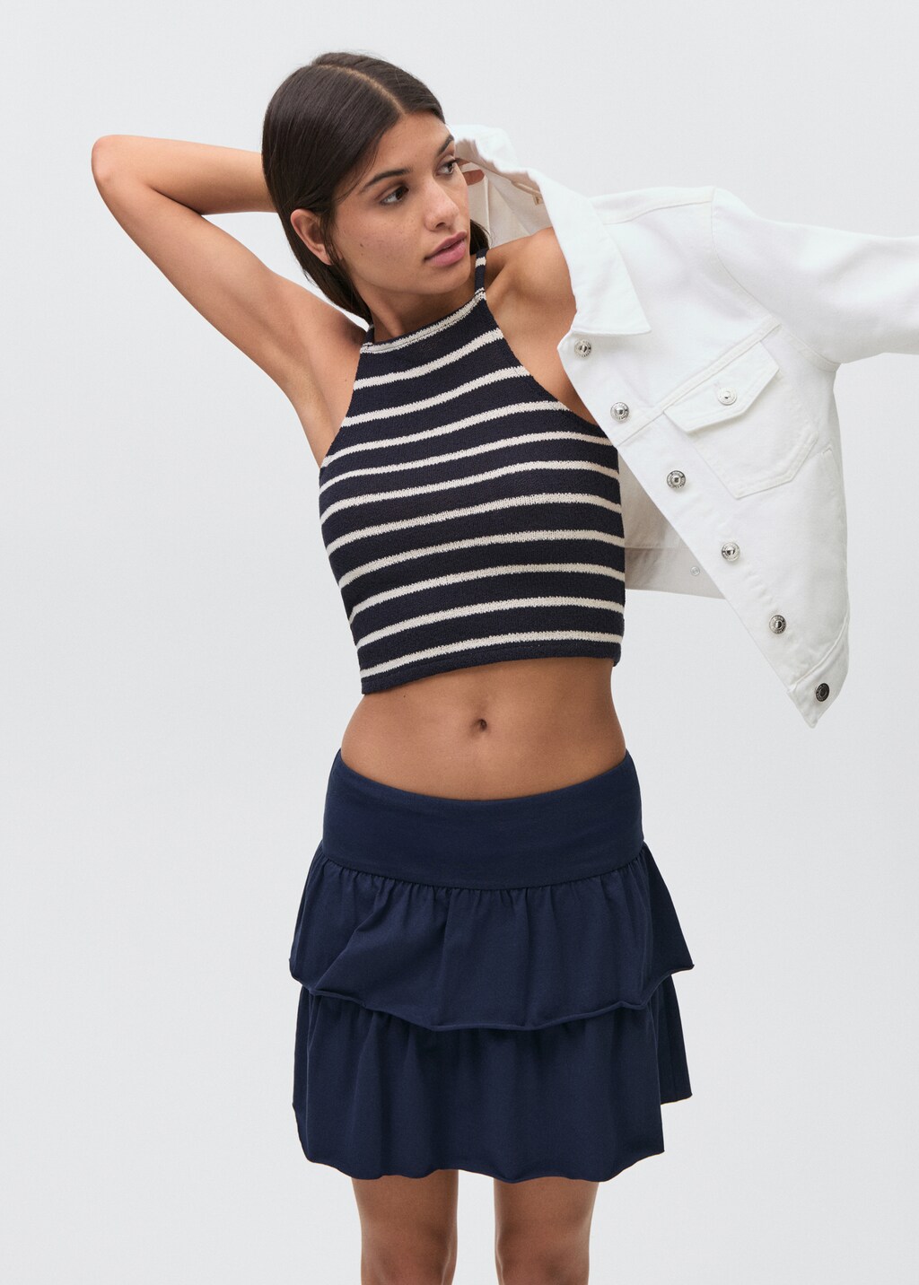 Ruffled mini-skirt - Off White