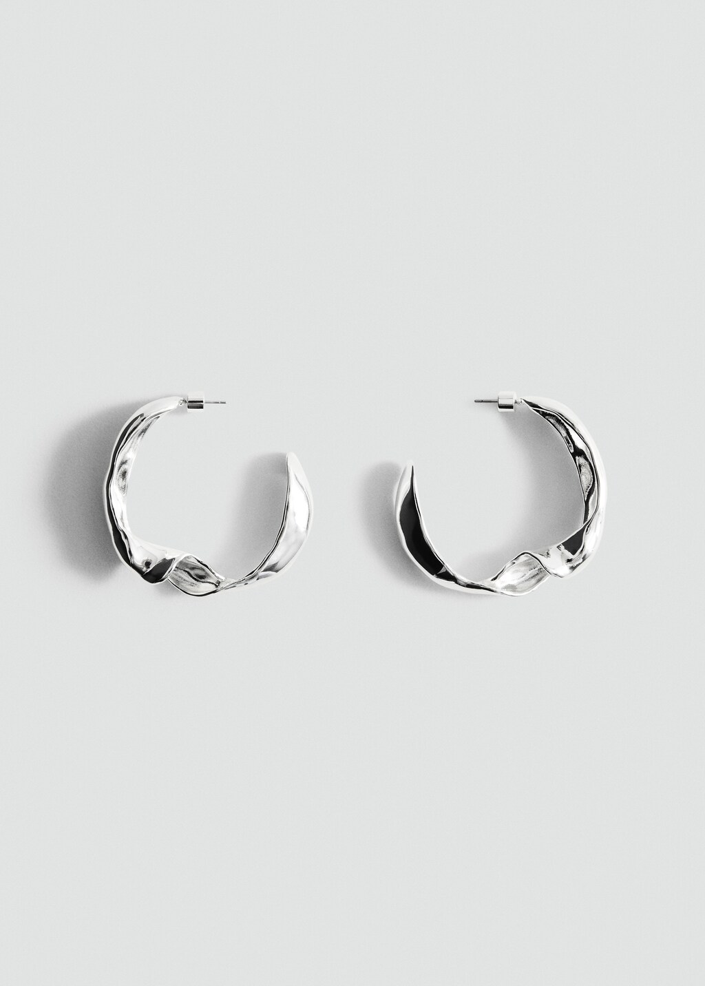 Wavy hoop earrings - Silver