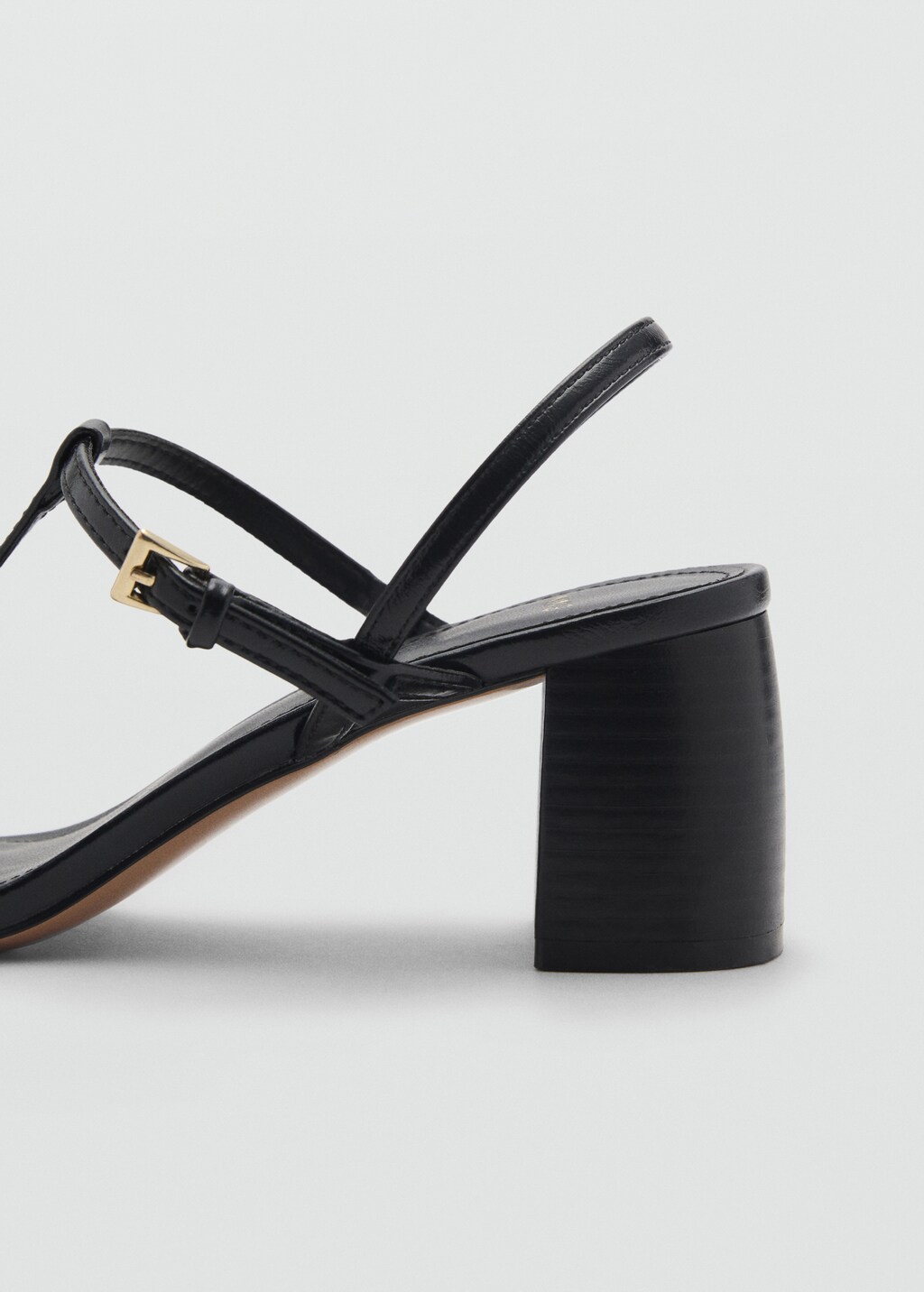 High-heeled sandals with buckle straps - Leather