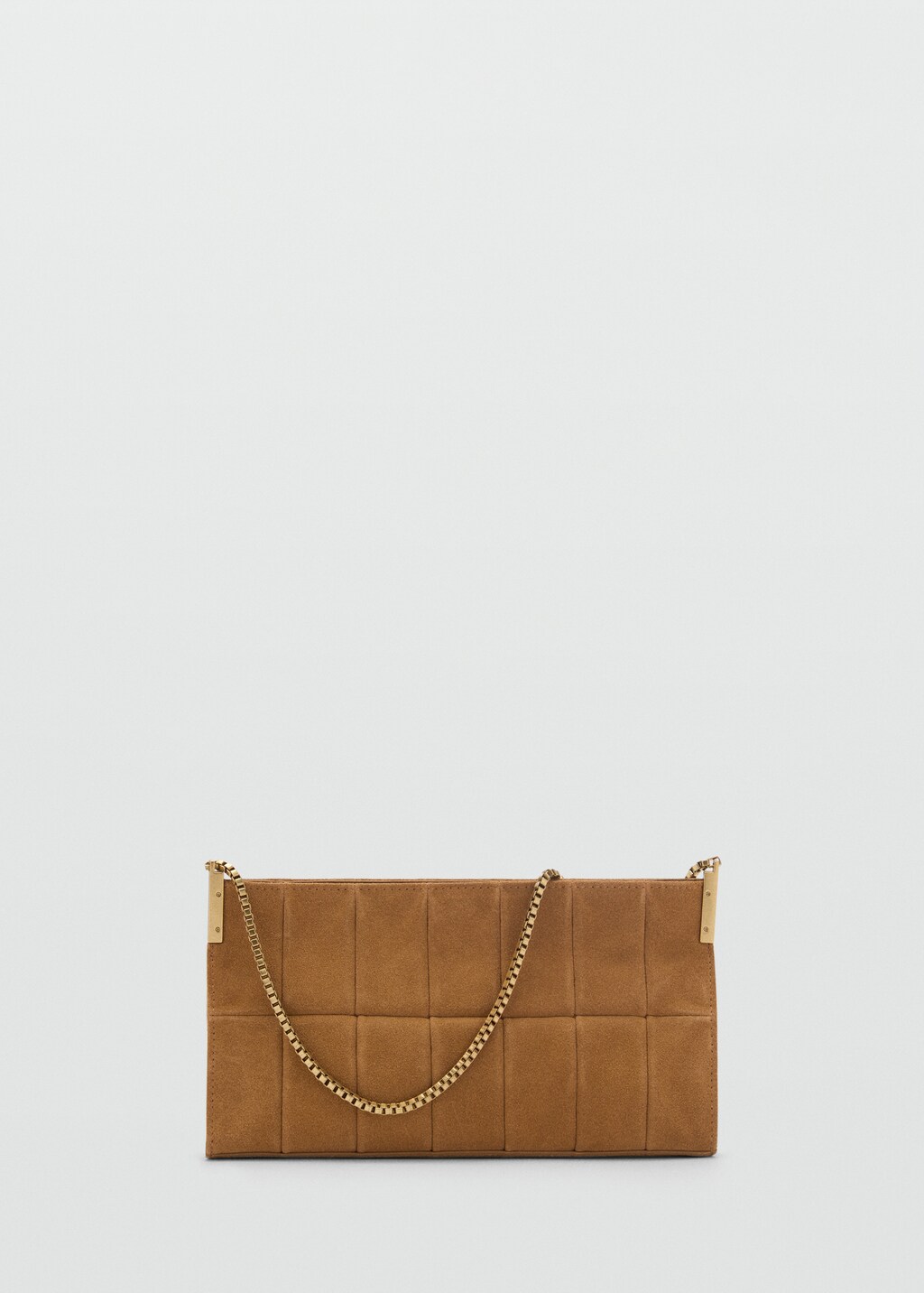 Suede baguette bag - Medium Brown
