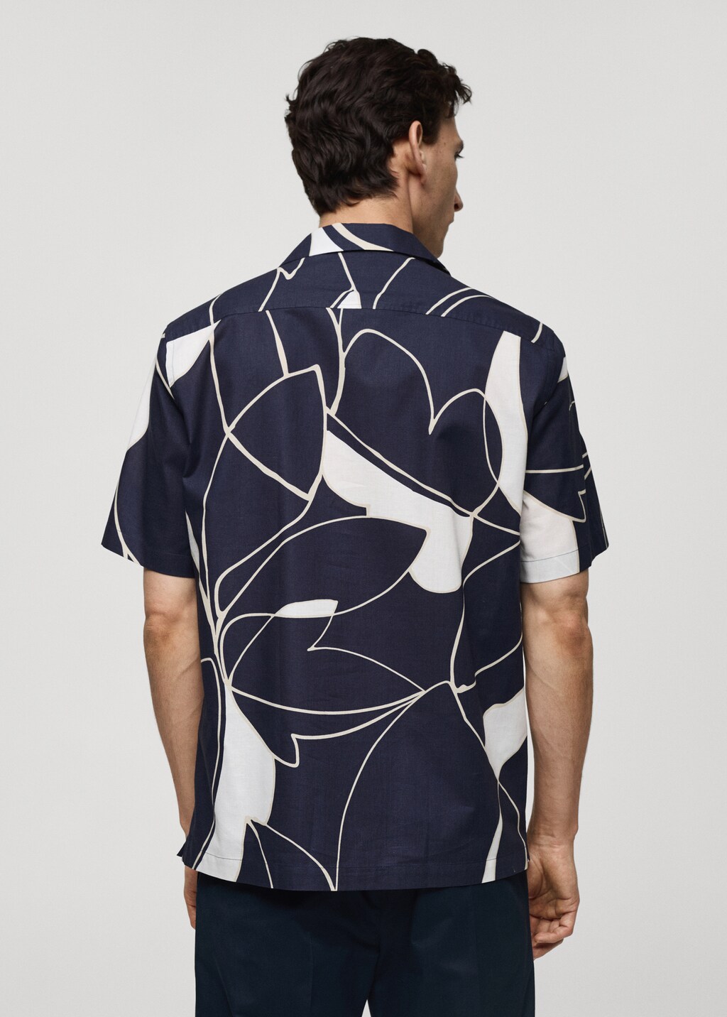 100% cotton printed shirt - Dark Navy