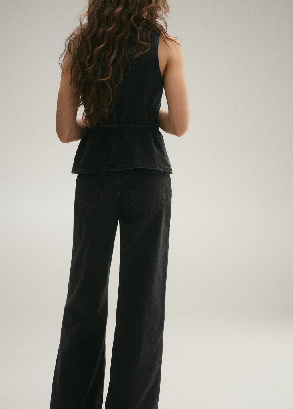 High-rise wideleg jeans - Open Grey