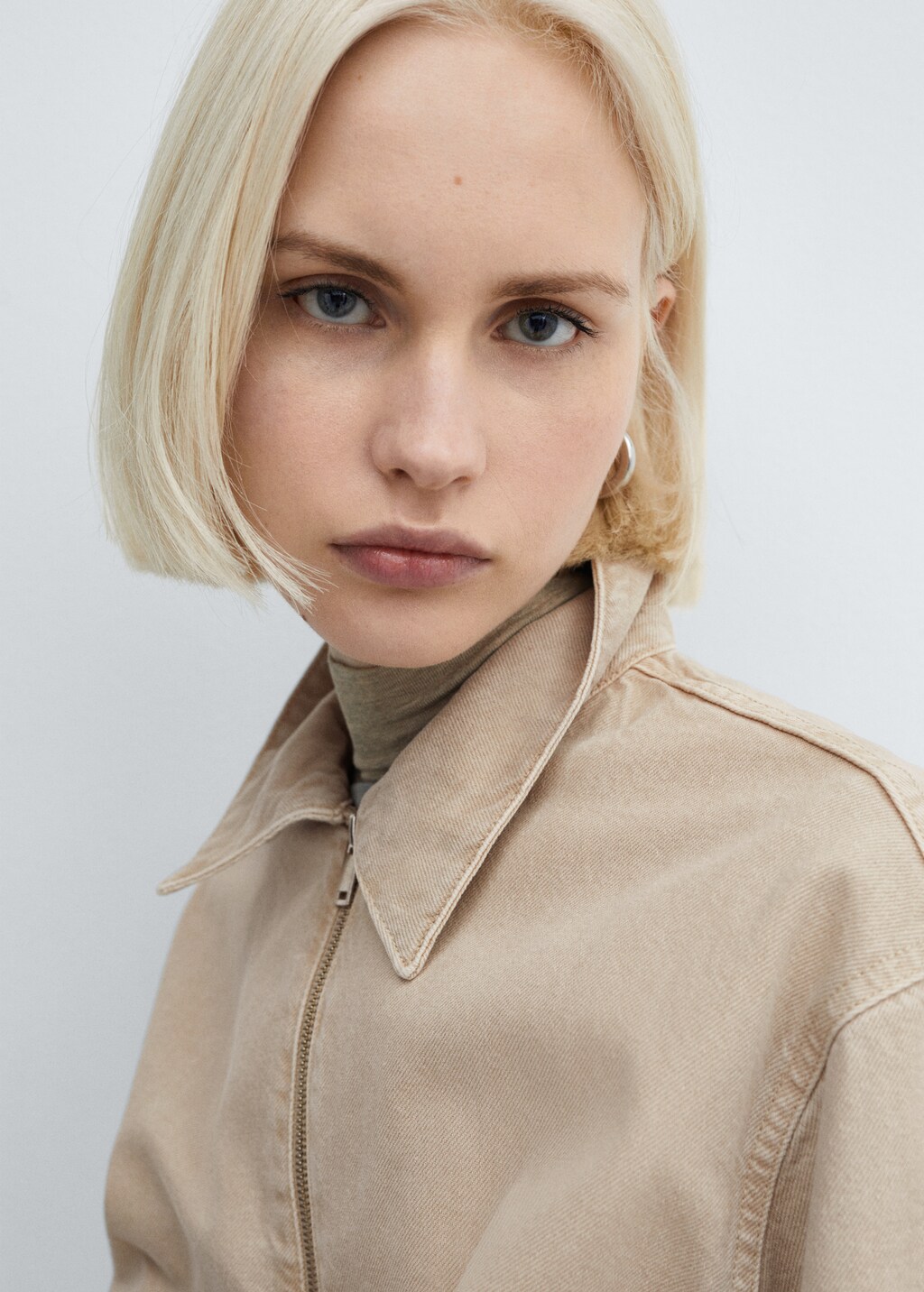 Denim bomber jacket - Sand