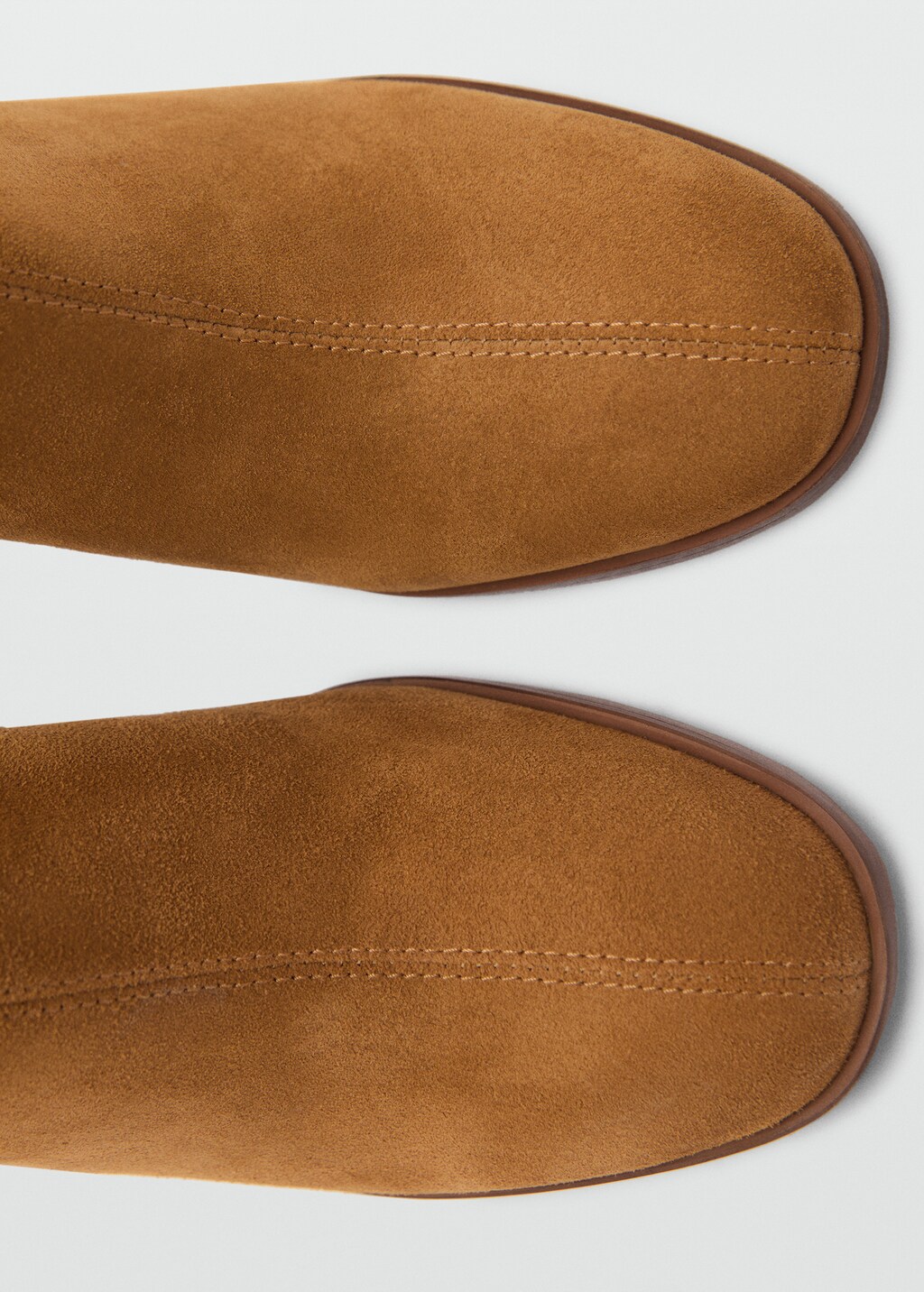 Heel suede ankle boot - Medium Brown