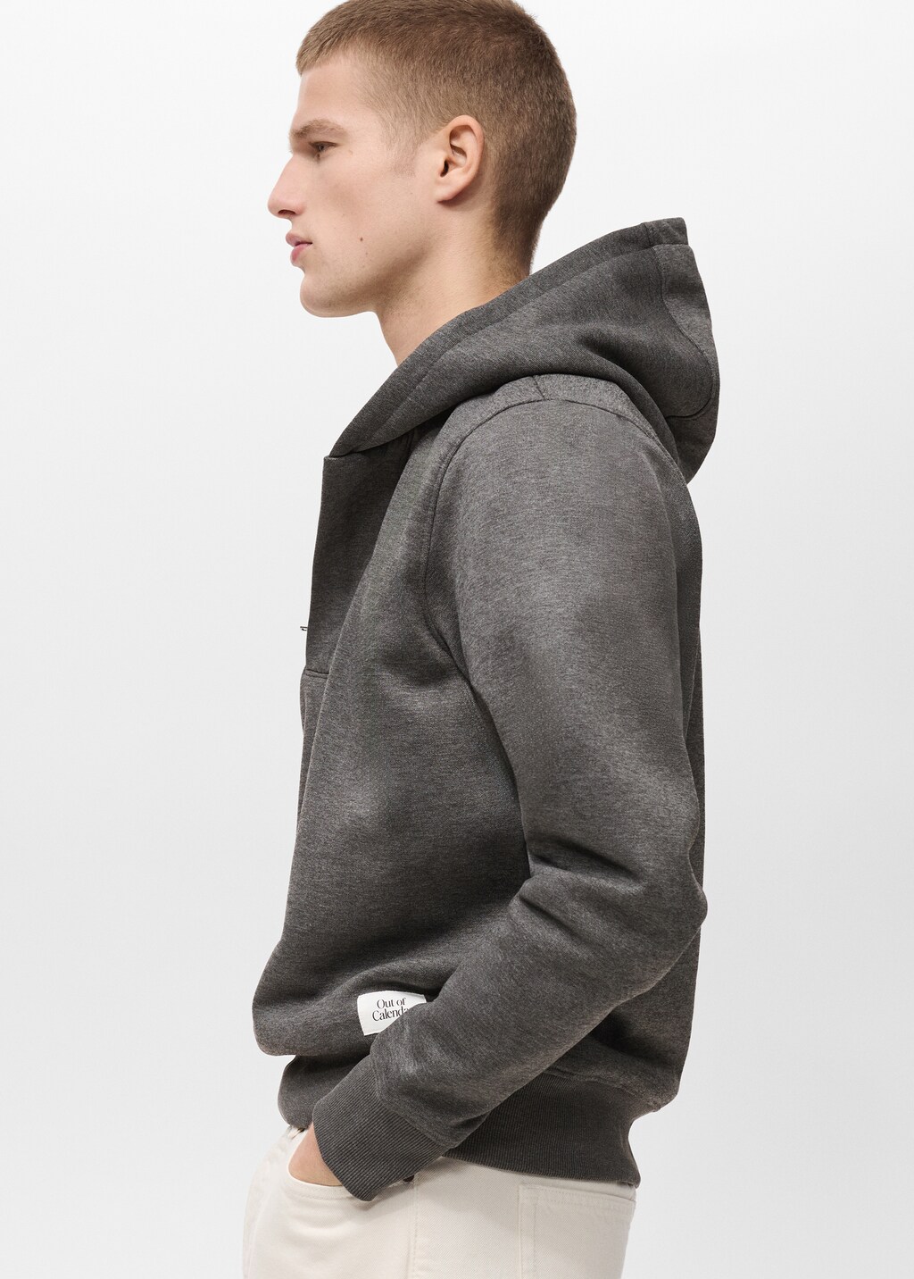 Zipper neck hooded sweatshirt - Medium Heather Grey