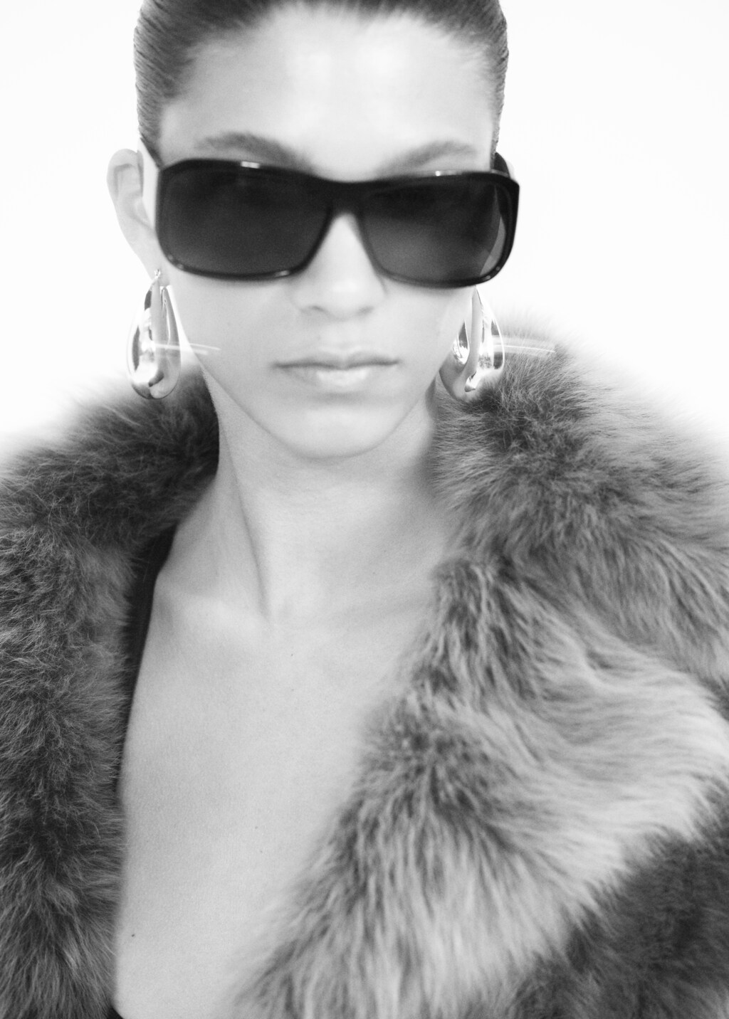 Volume oval-hoop earrings - Silver