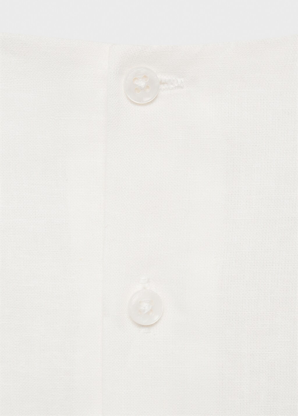 Ruffled linen dress - White