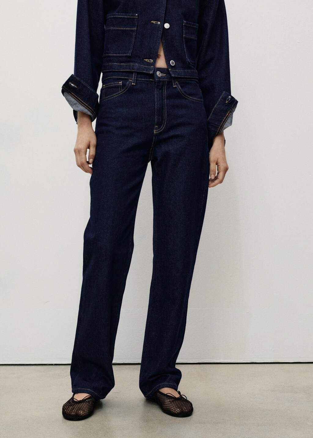 Matilda medium-rise straight-fit jeans - Black denim