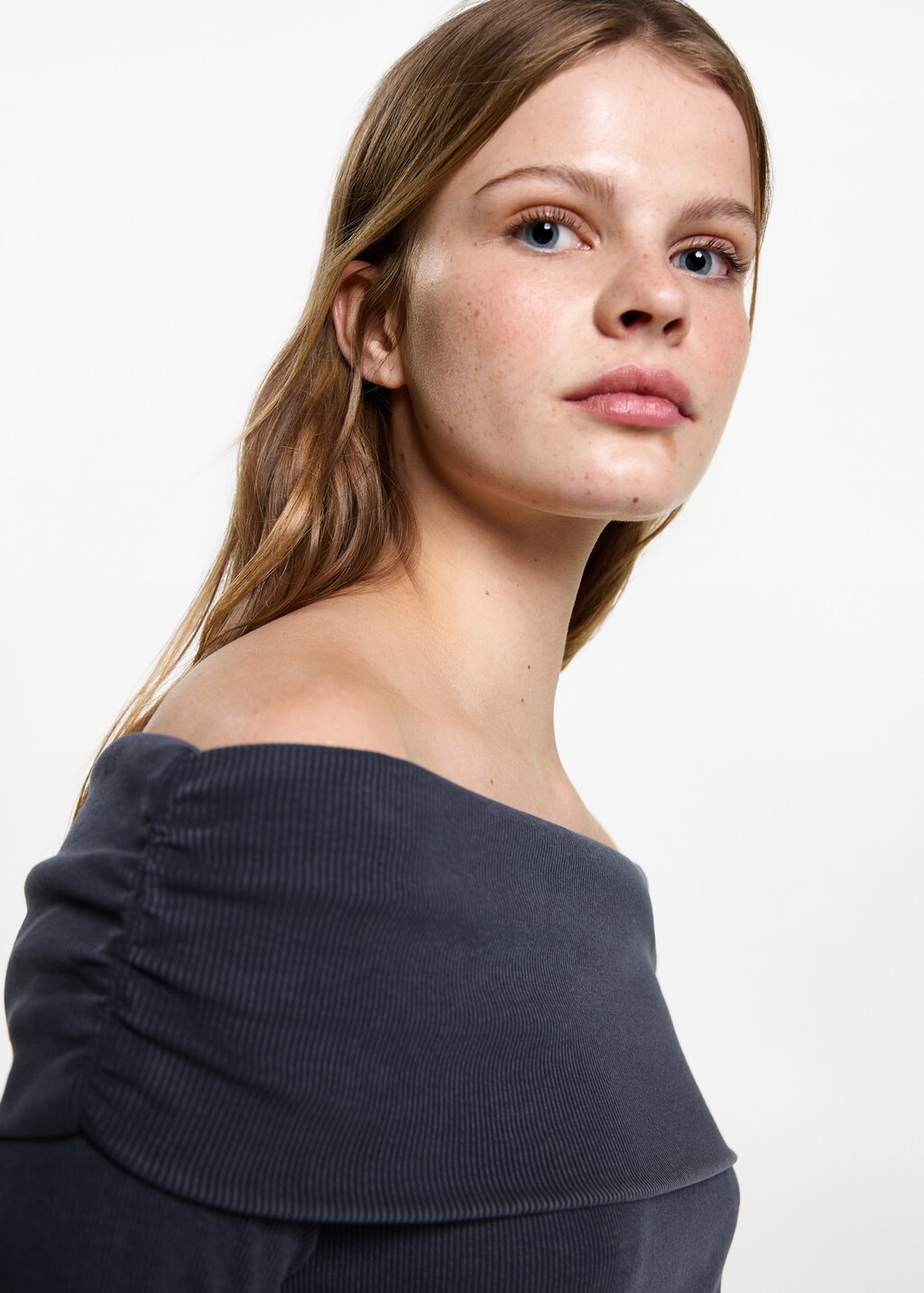 Off-shoulder T-shirt - Dark Navy