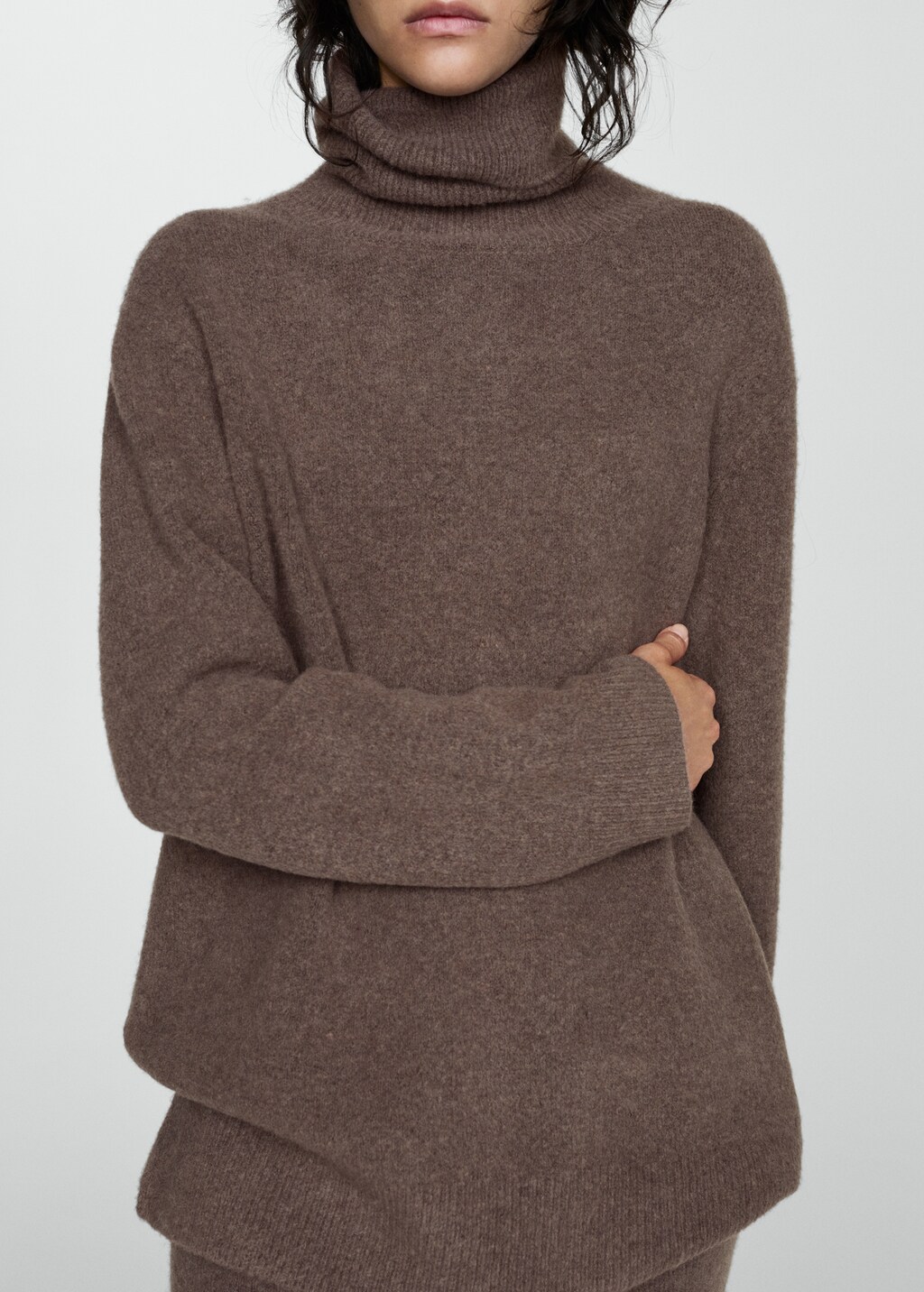 Turtleneck knit sweater - Light/Pastel Brown