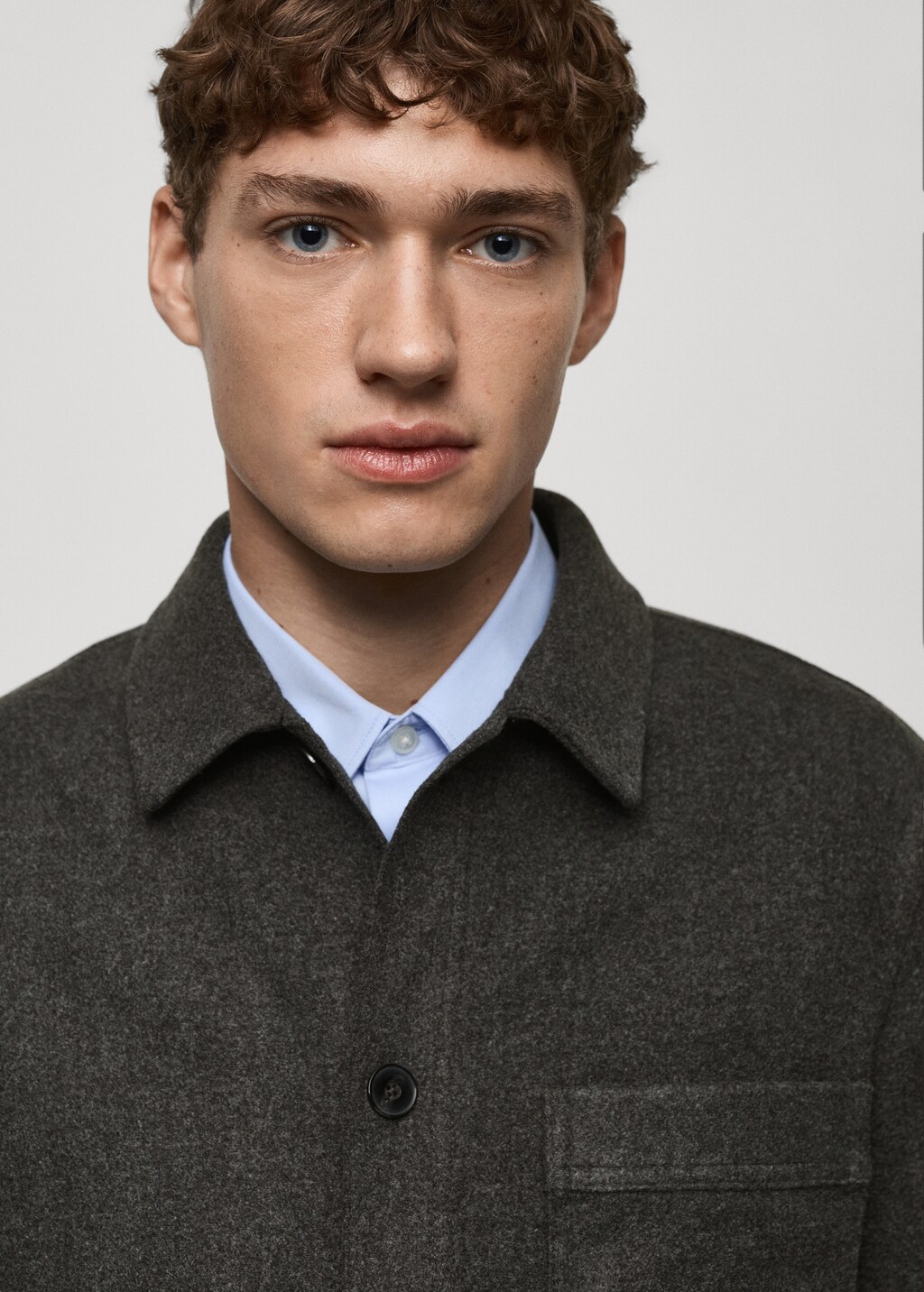 Regular fit flannel overshirt - Sand