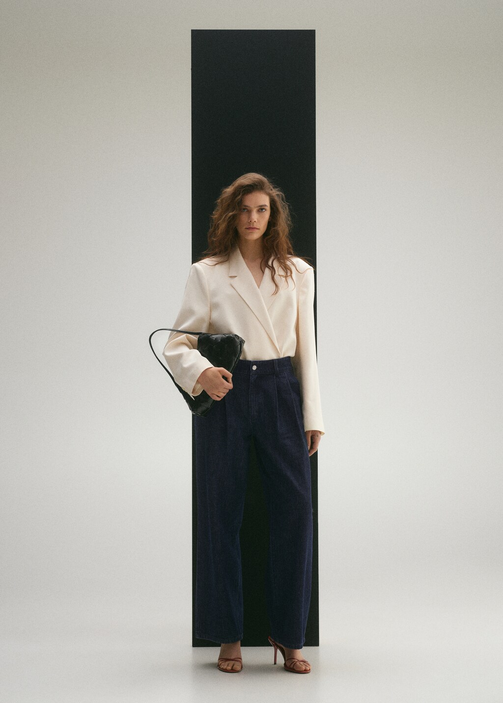 Wideleg pleated jeans - Medium Blue