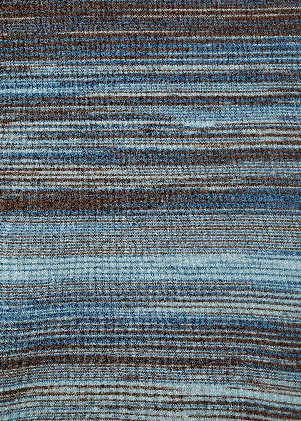 Stand-collar striped sweater - Blue