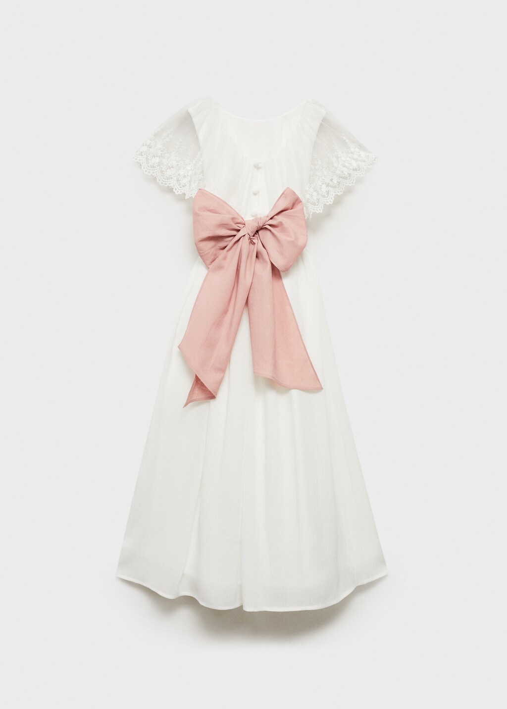 Embroidered detail dress - White