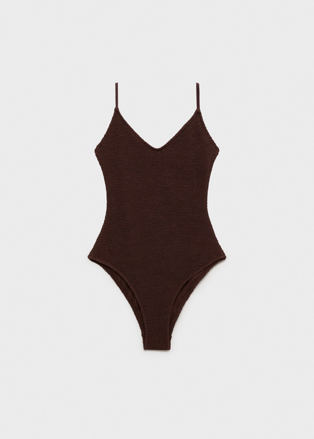 Ribbed knit straps swimsuit - Black