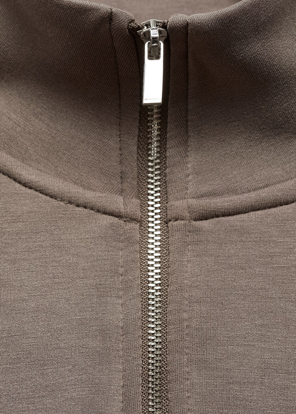 Turtleneck sweatshirt with zip - Medium Brown