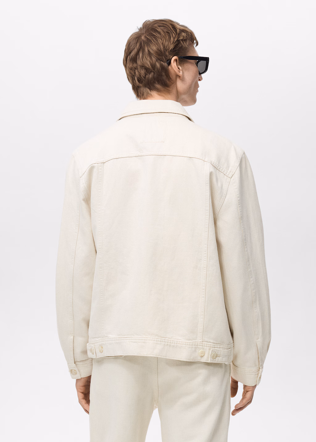 Linen-cotton overshirt with pocket - Ecru