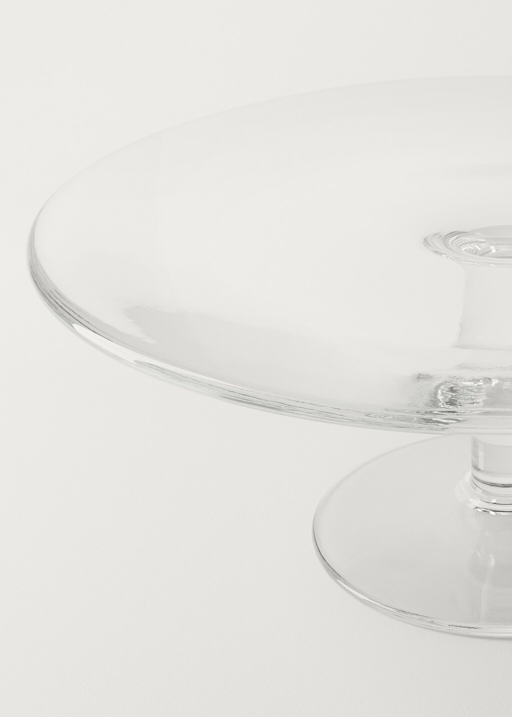 Blown-glass cake dish - Ice Grey