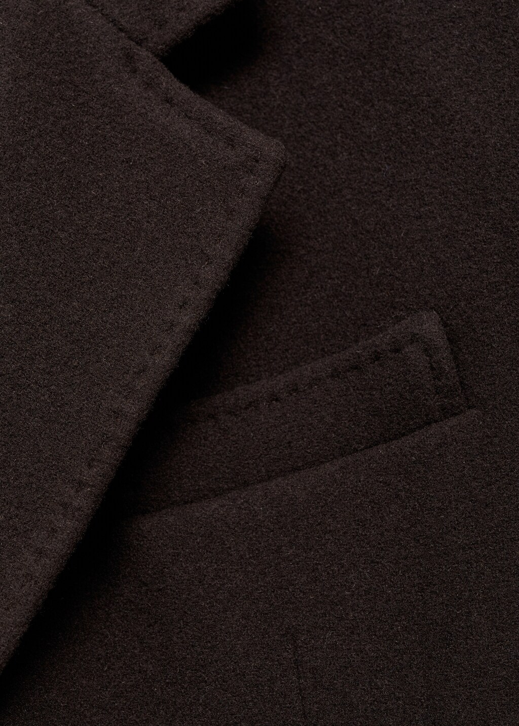 Relaxed-fit long wool coat - Chocolate