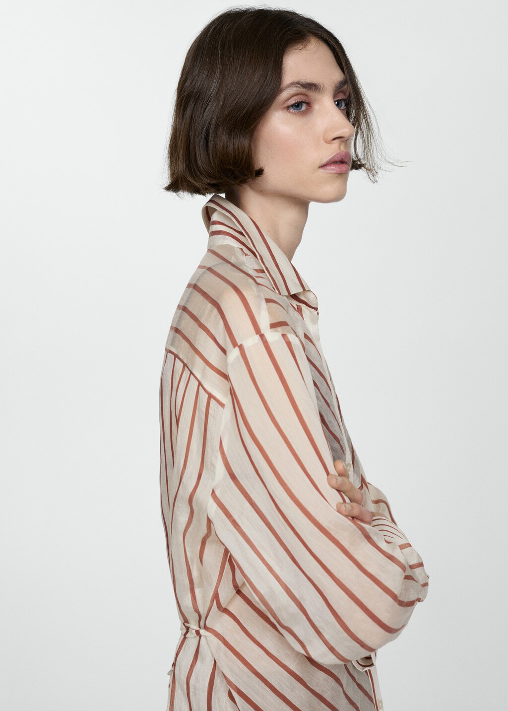 Semi-transparent striped shirt - Off White