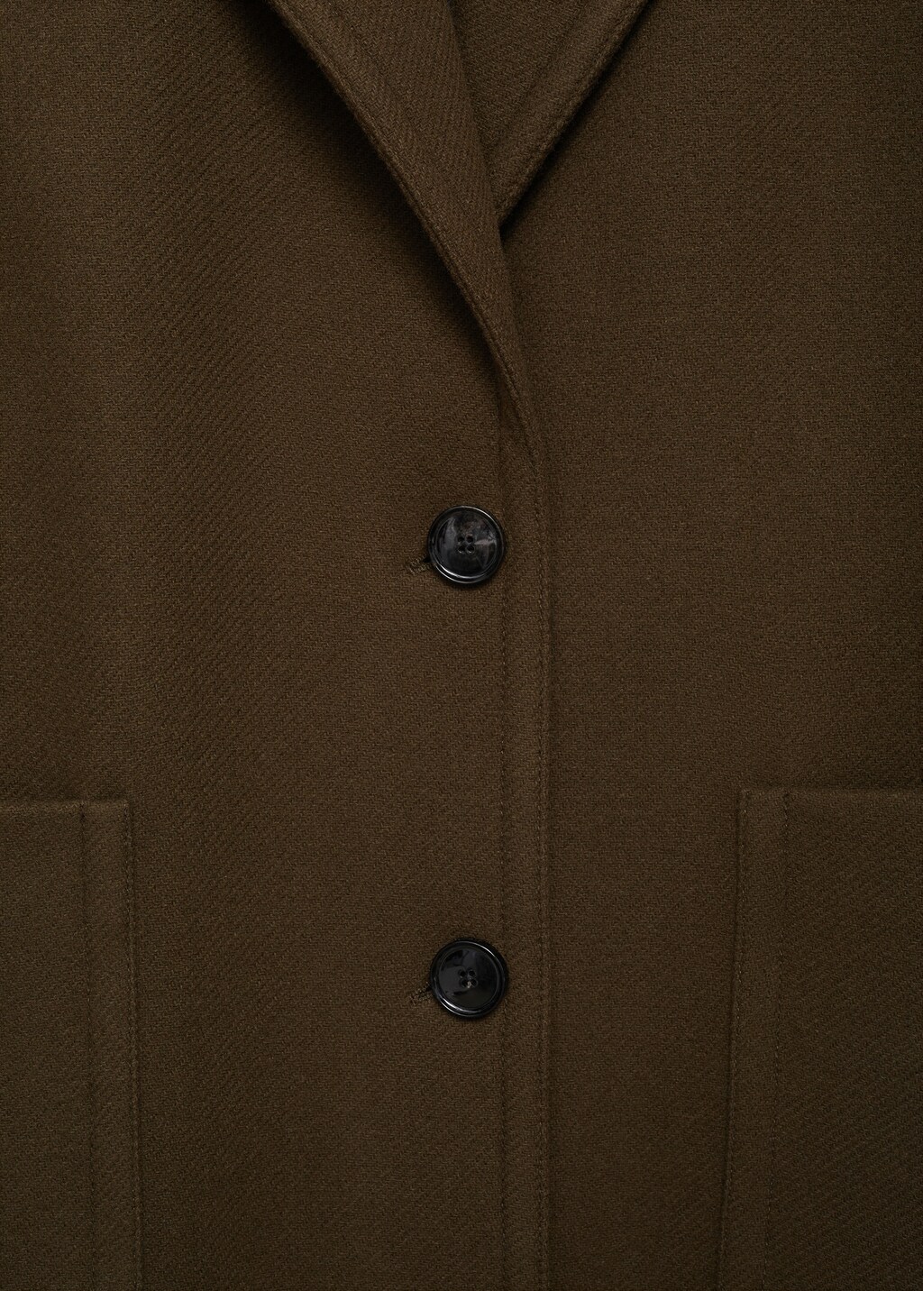 Virgin wool coat with pockets - Khaki