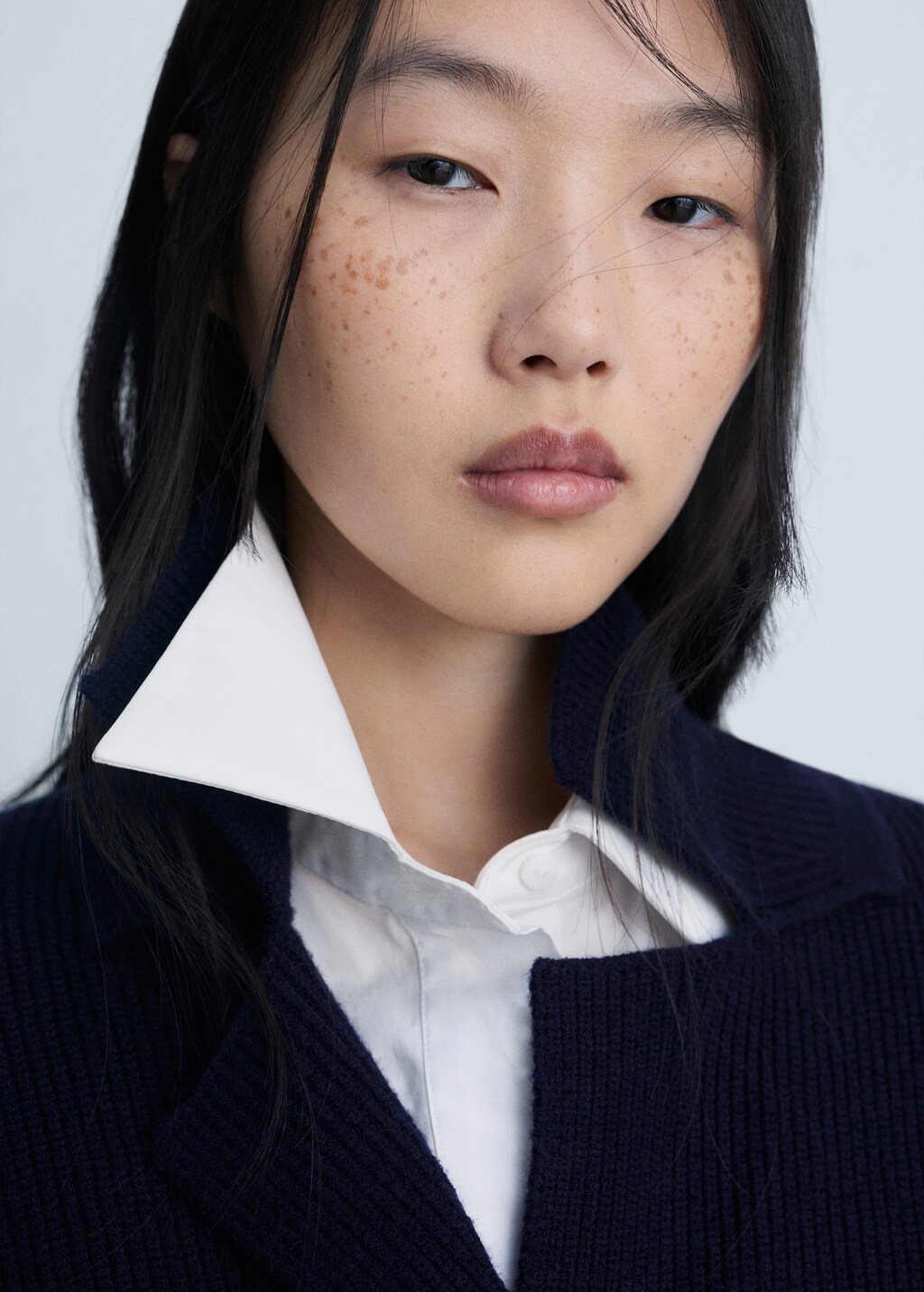 Double-breasted knitted jacket - Dark Navy