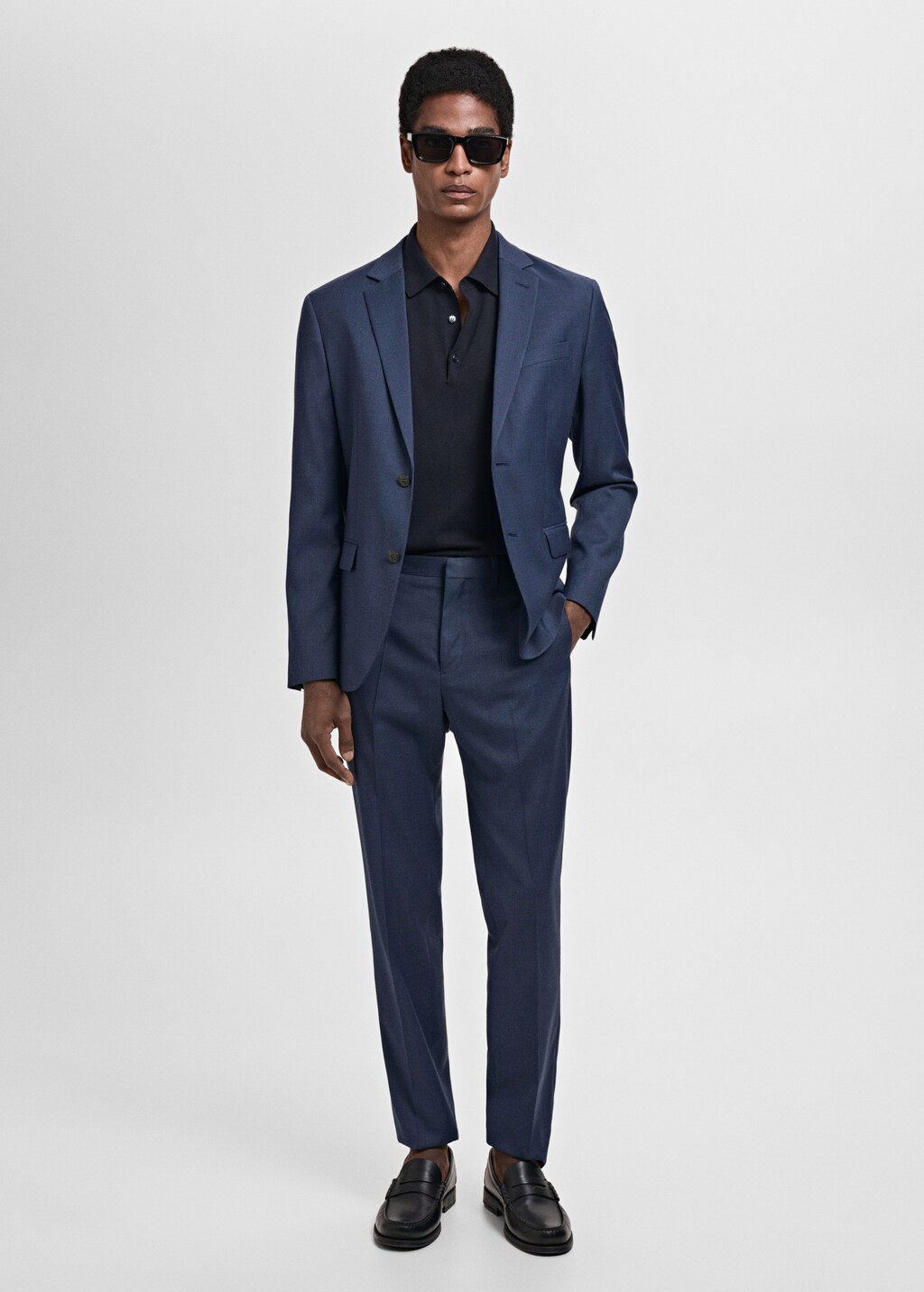 Stretch fabric super slim-fit suit trousers - Sky Blue