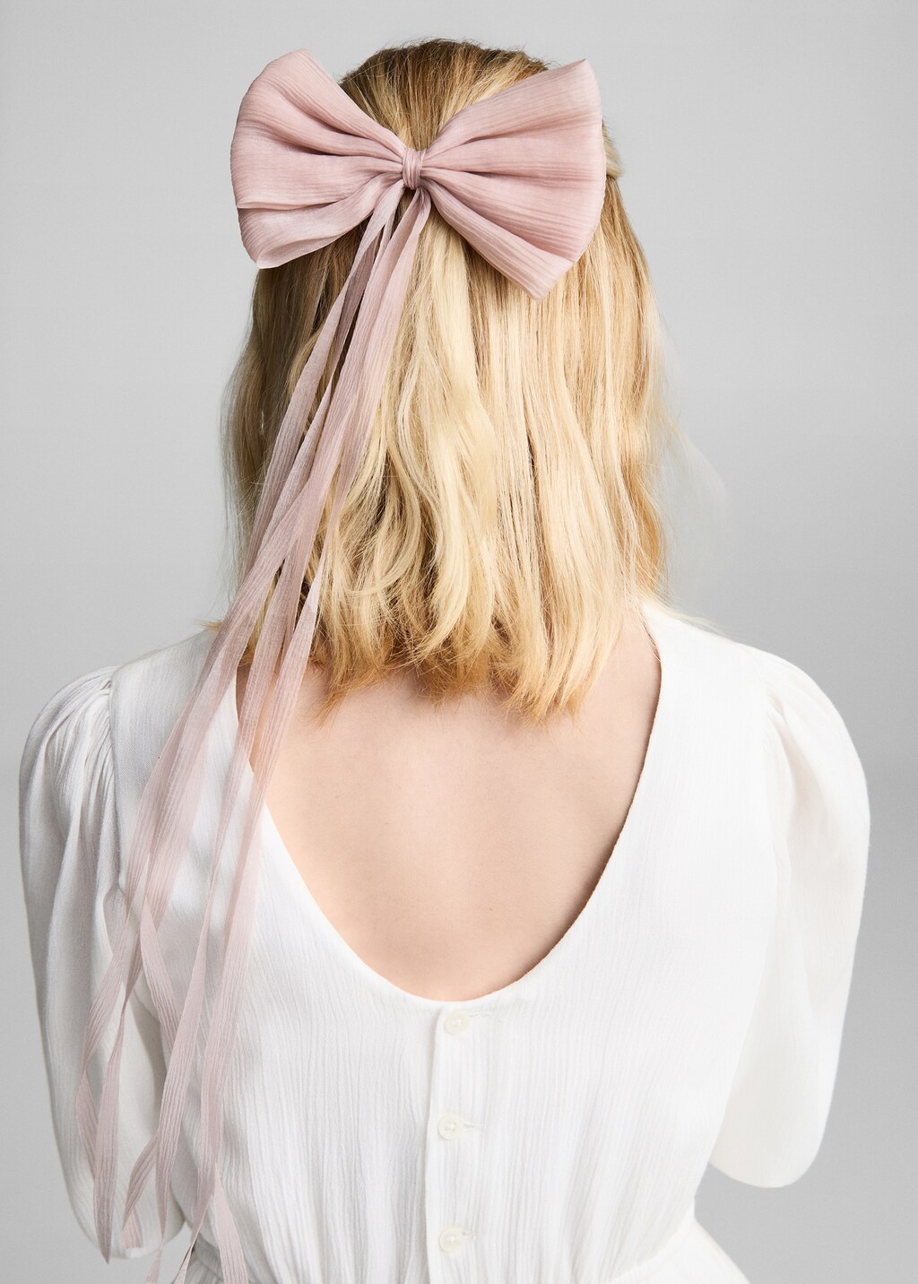 Bow hairclip - Pale Pink